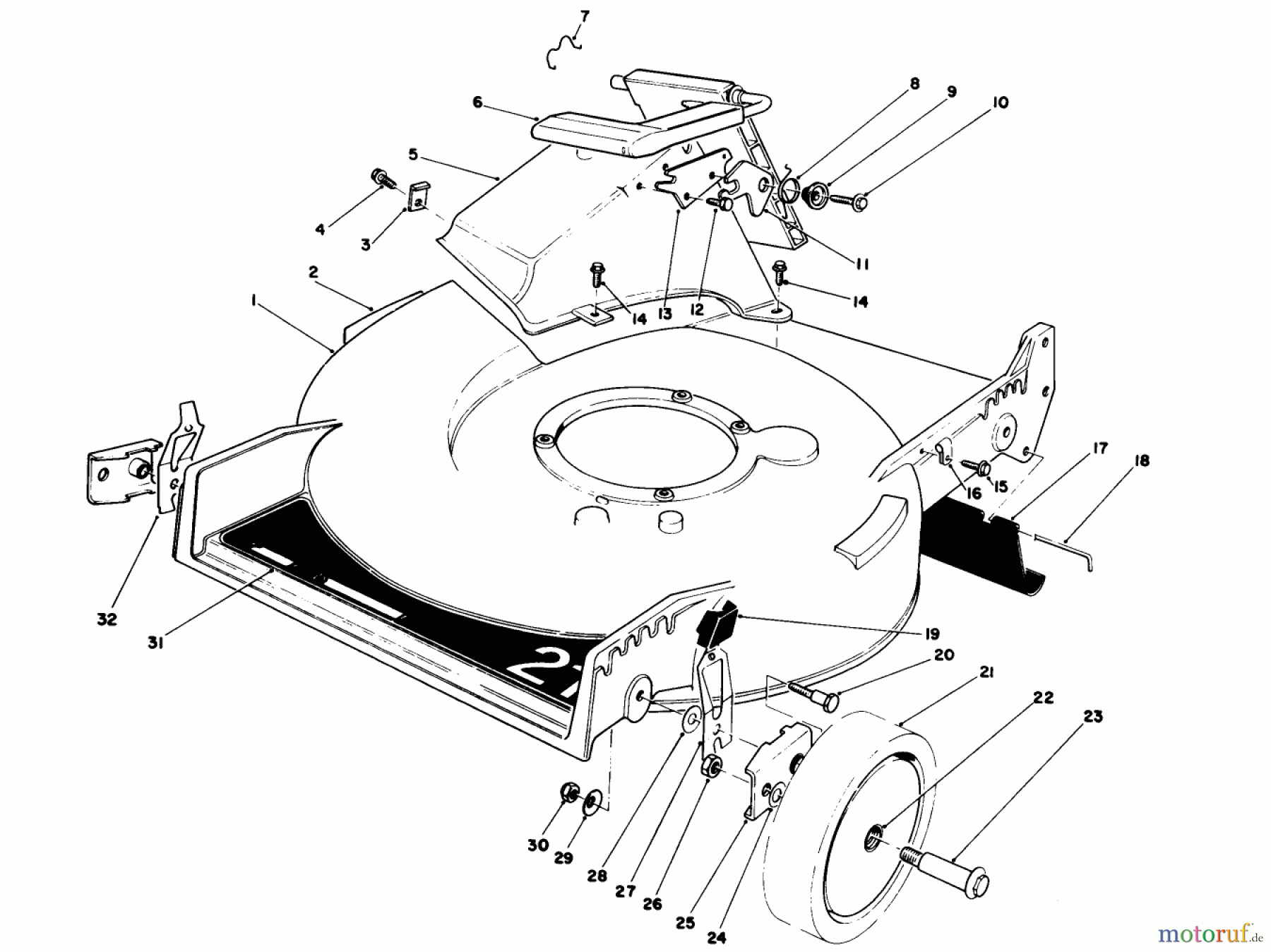  Toro Neu Mowers, Walk-Behind Seite 1 20581 - Toro Lawnmower, 1987 (7000001-7999999) HOUSING ASSEMBLY