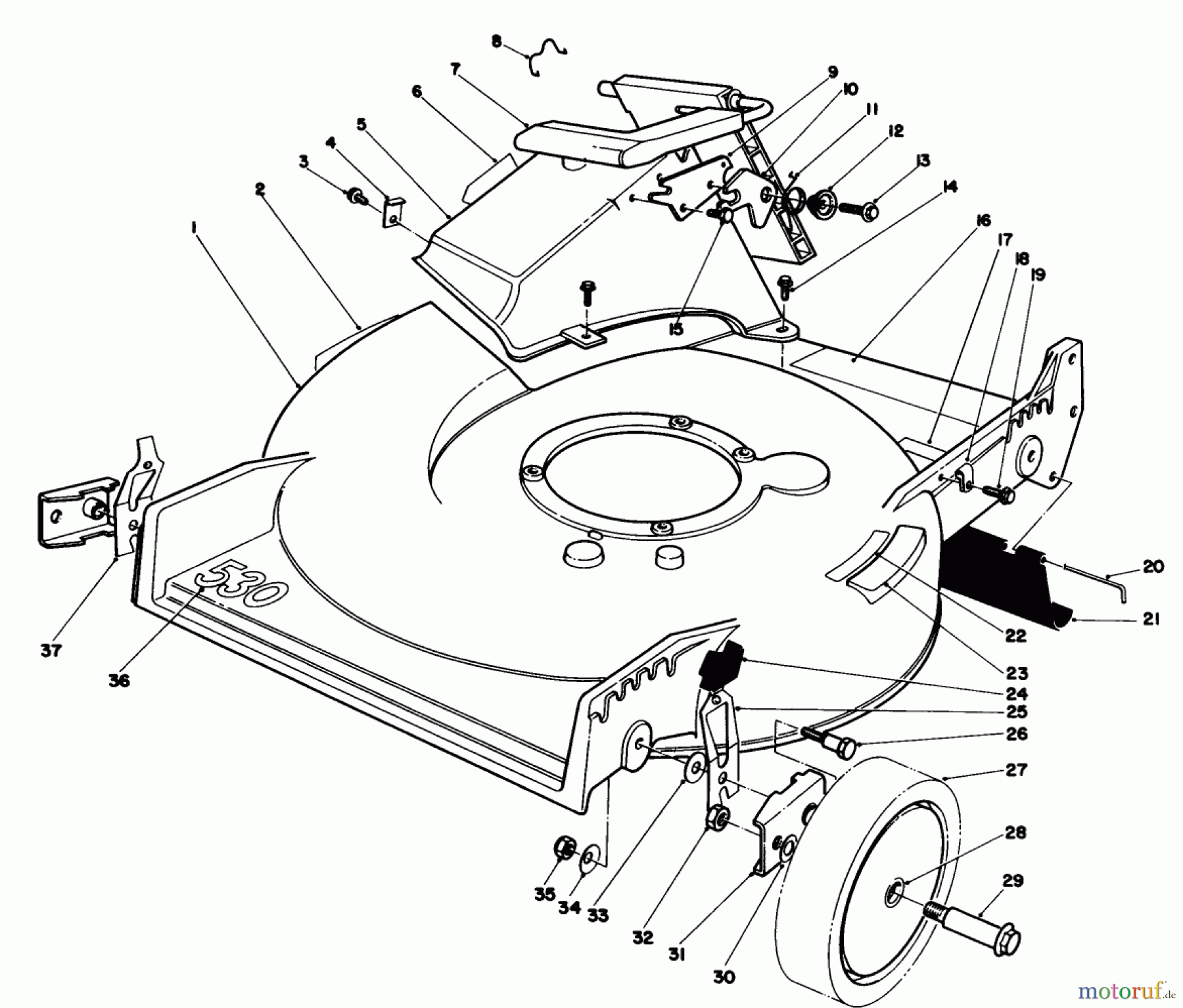  Toro Neu Mowers, Walk-Behind Seite 1 20582C - Toro Lawnmower, 1986 (6000001-6999999) HOUSING ASSEMBLY