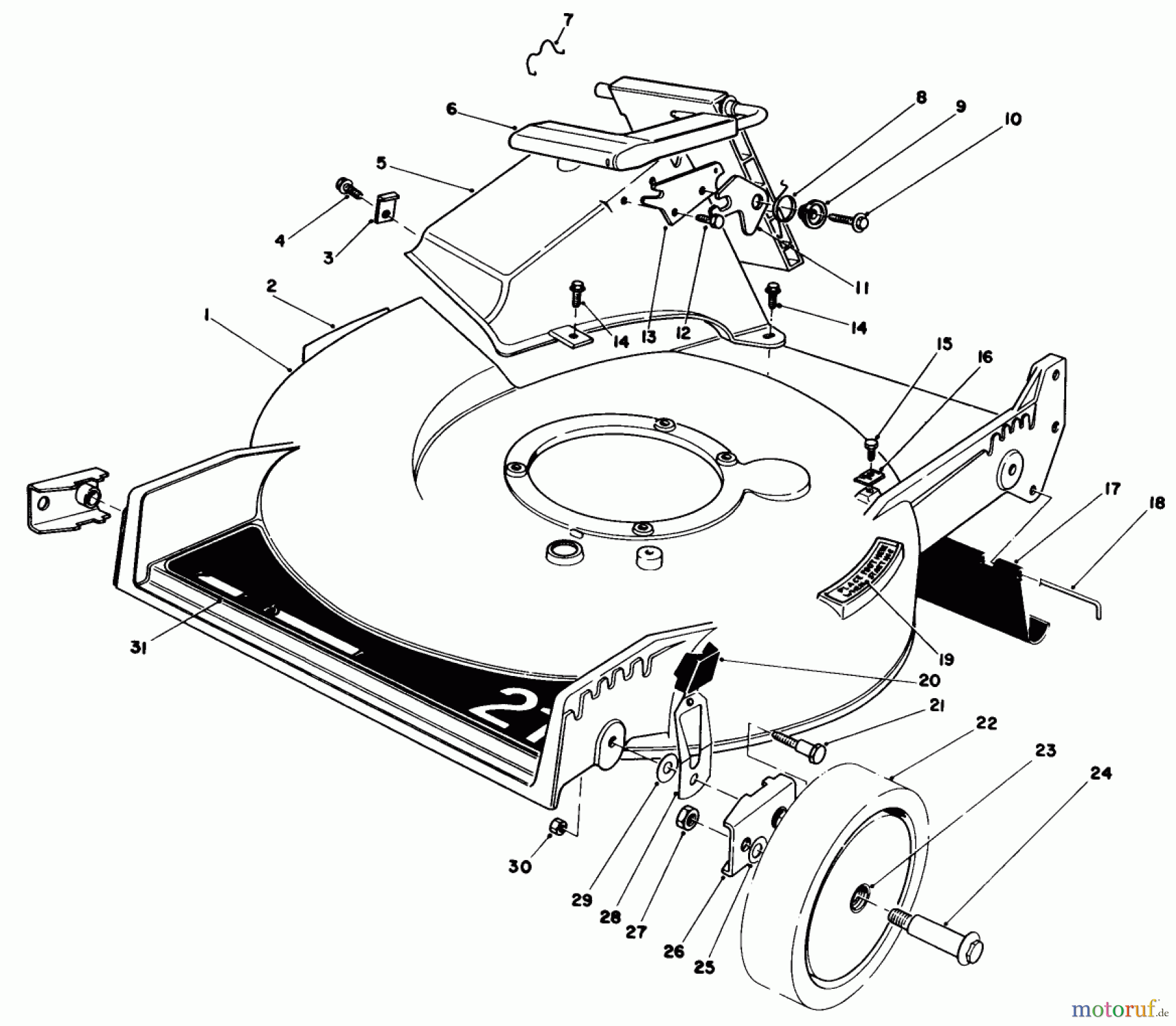  Toro Neu Mowers, Walk-Behind Seite 1 20584 - Toro Lawnmower, 1985 (5000001-4999999) HOUSING ASSEMBLY