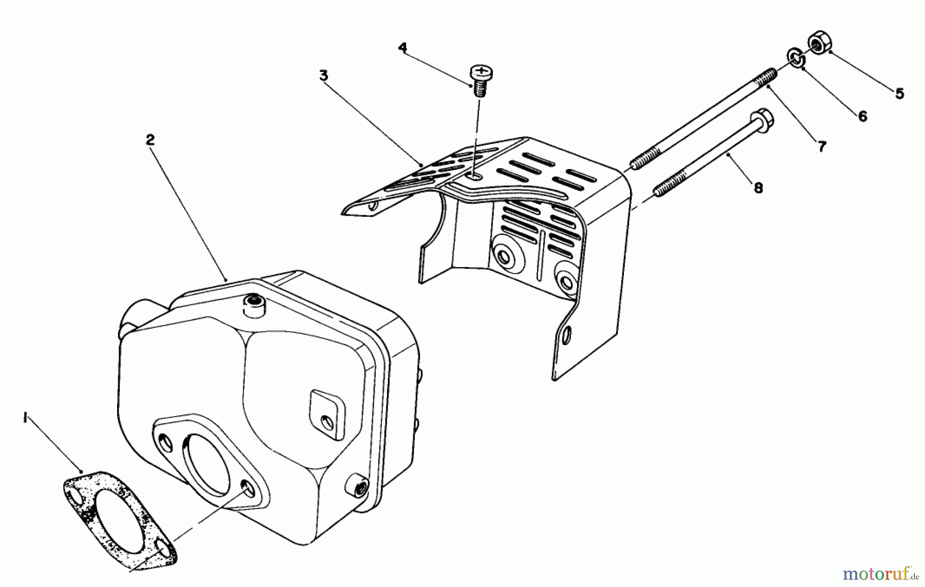  Toro Neu Mowers, Walk-Behind Seite 1 20584 - Toro Lawnmower, 1984 (4000001-4999999) MUFFLER ASSEMBLY