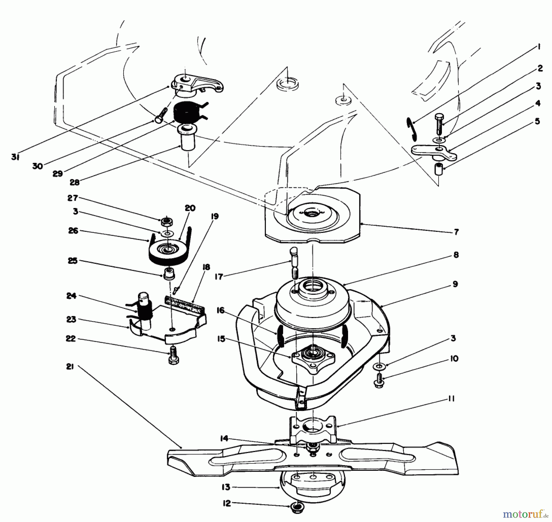  Toro Neu Mowers, Walk-Behind Seite 1 20584 - Toro Lawnmower, 1986 (6000001-6999999) BLADE BRAKE CLUTCH ASSEMBLY