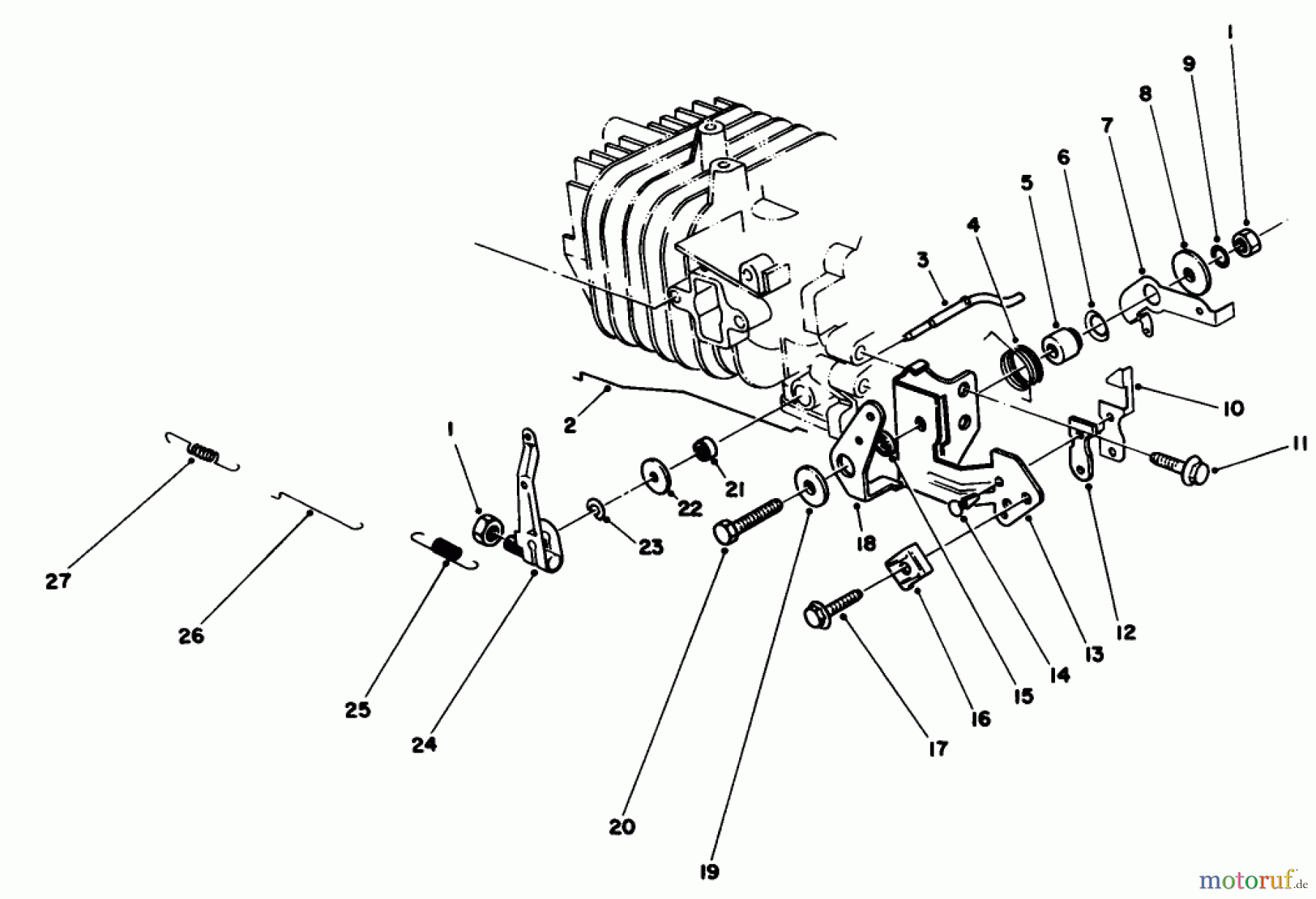  Toro Neu Mowers, Walk-Behind Seite 1 20584 - Toro Lawnmower, 1986 (6000001-6999999) GOVERNOR ASSEMBLY