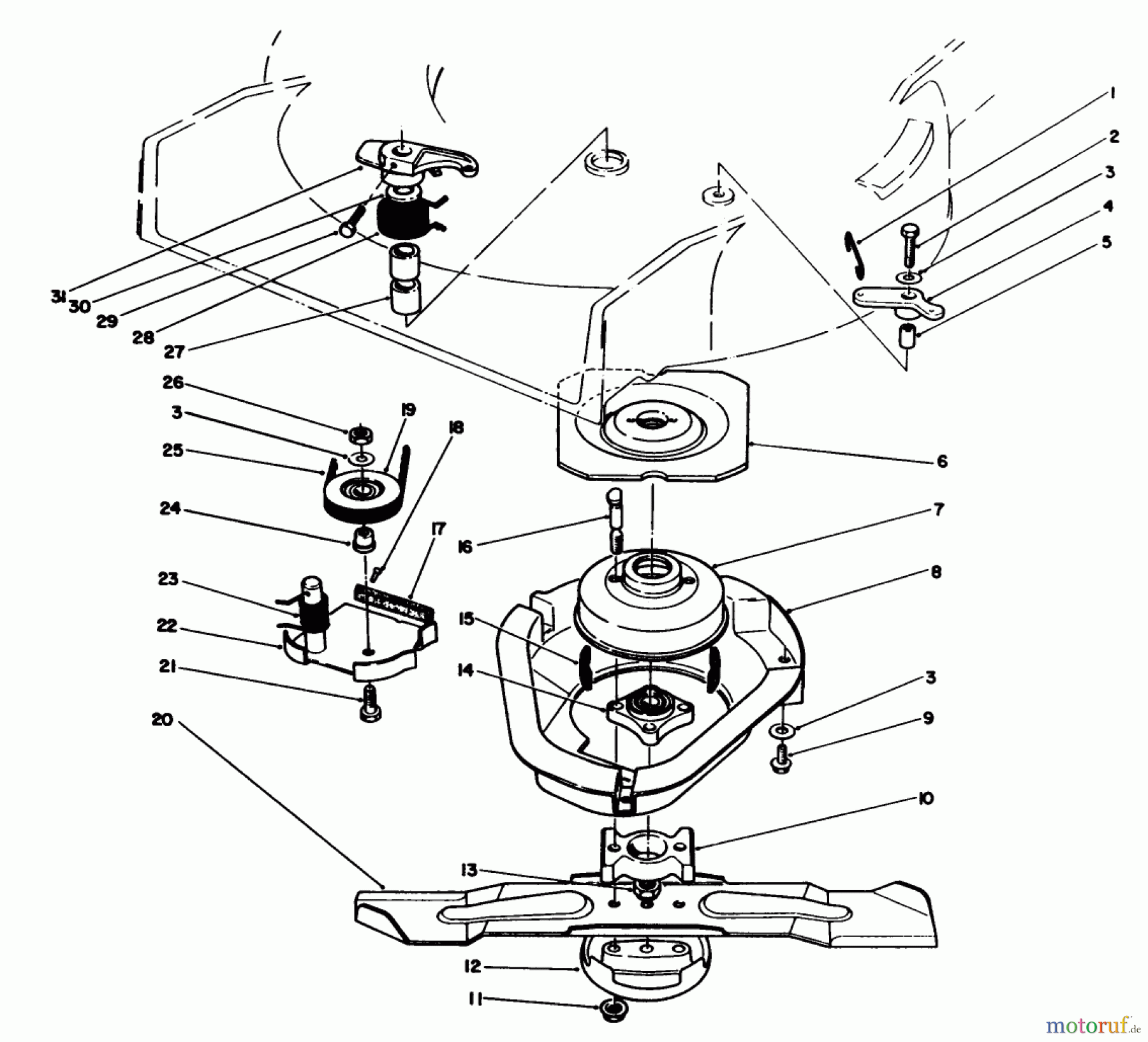  Toro Neu Mowers, Walk-Behind Seite 1 20584C - Toro Lawnmower, 1989 (9000001-9999999) BLADE BRAKE CLUTCH ASSEMBLY