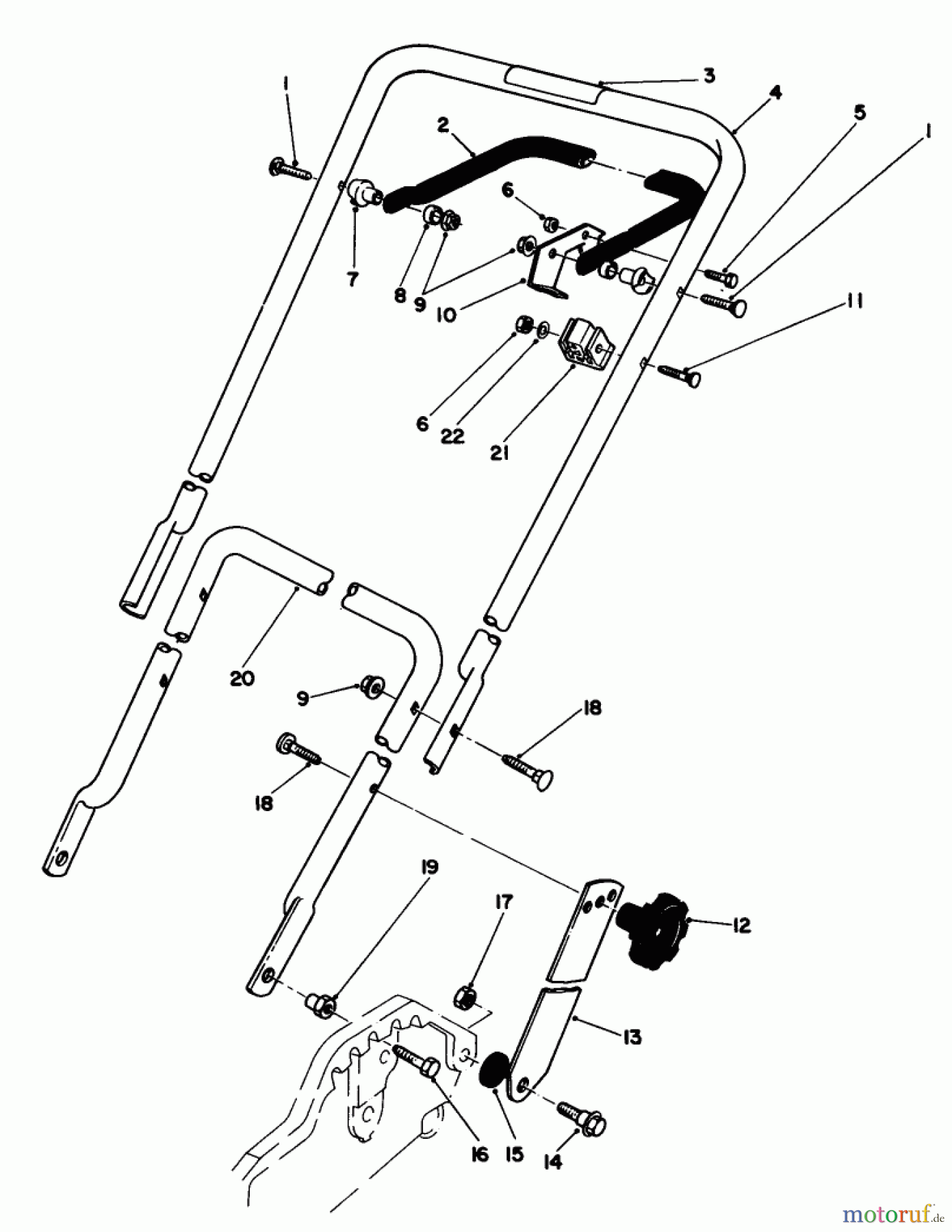  Toro Neu Mowers, Walk-Behind Seite 1 20586 - Toro Lawnmower, 1985 (5000001-5999999) HANDLE ASSEMBLY