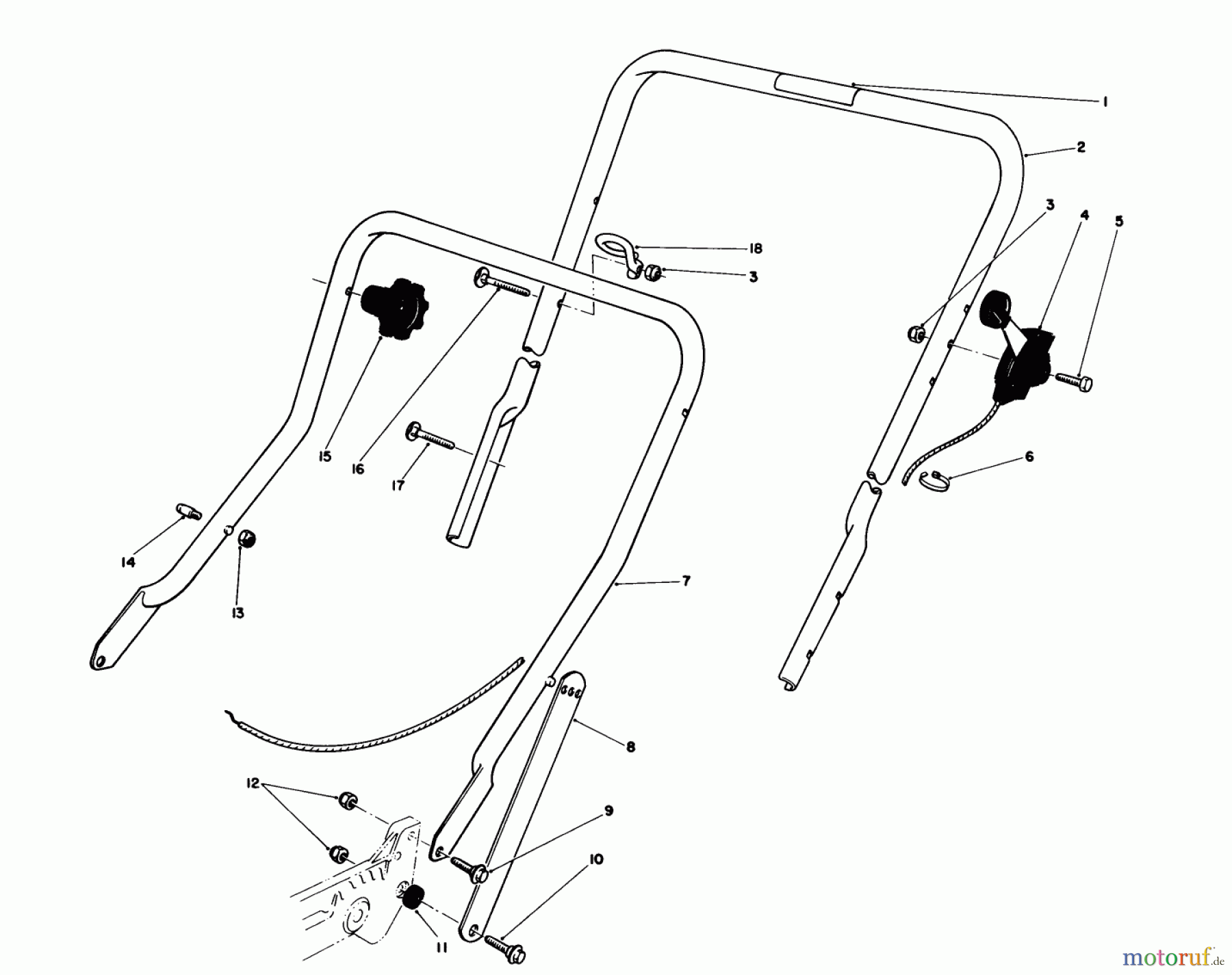  Toro Neu Mowers, Walk-Behind Seite 1 20588 - Toro Lawnmower, 1990 (0000001-0999999) HANDLE ASSEMBLY