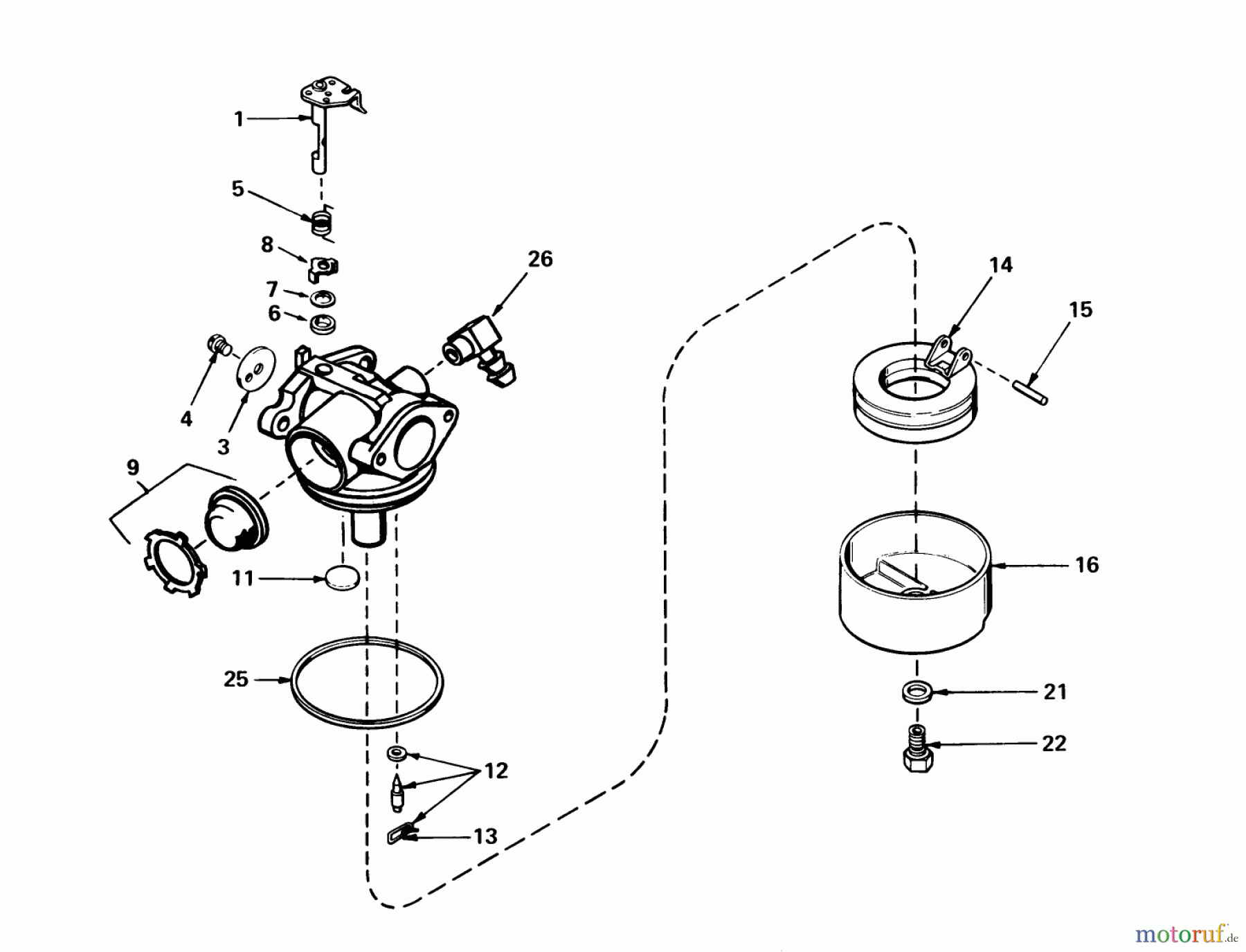  Toro Neu Mowers, Walk-Behind Seite 1 20610 - Toro Lawnmower, 1979 (9000001-9999999) CARBURETOR NO. 632050