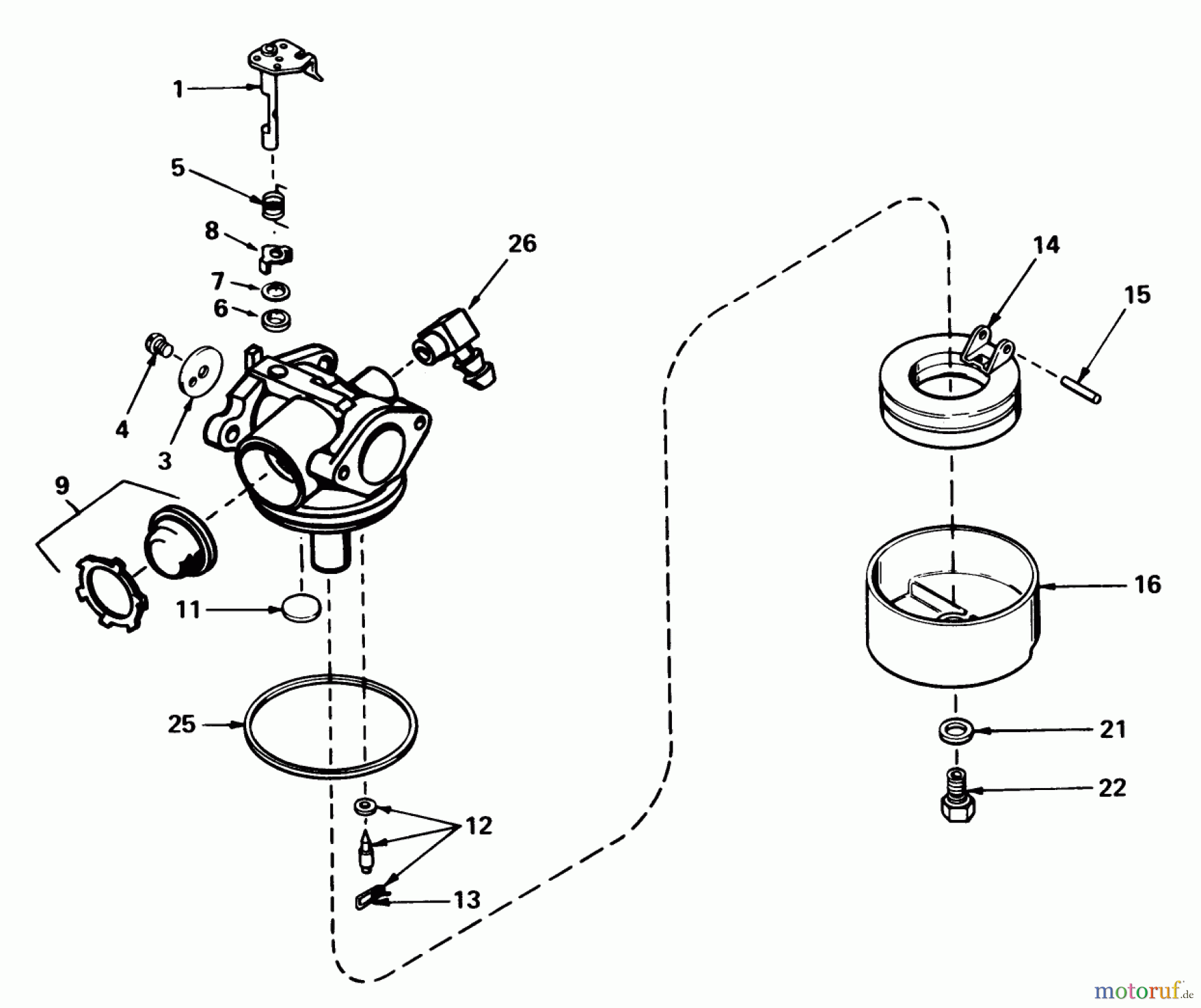  Toro Neu Mowers, Walk-Behind Seite 1 20610 - Toro Lawnmower, 1981 (1000001-1999999) CARBURETOR NO. 632050