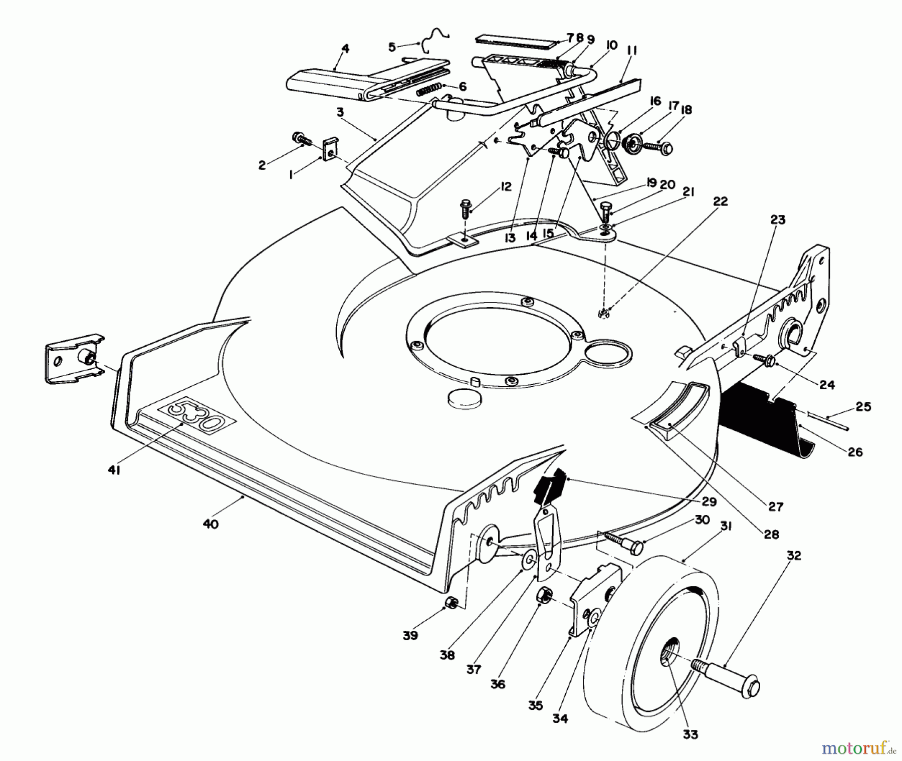  Toro Neu Mowers, Walk-Behind Seite 1 20610 - Toro Lawnmower, 1983 (3000001-3999999) HOUSING ASSEMBLY