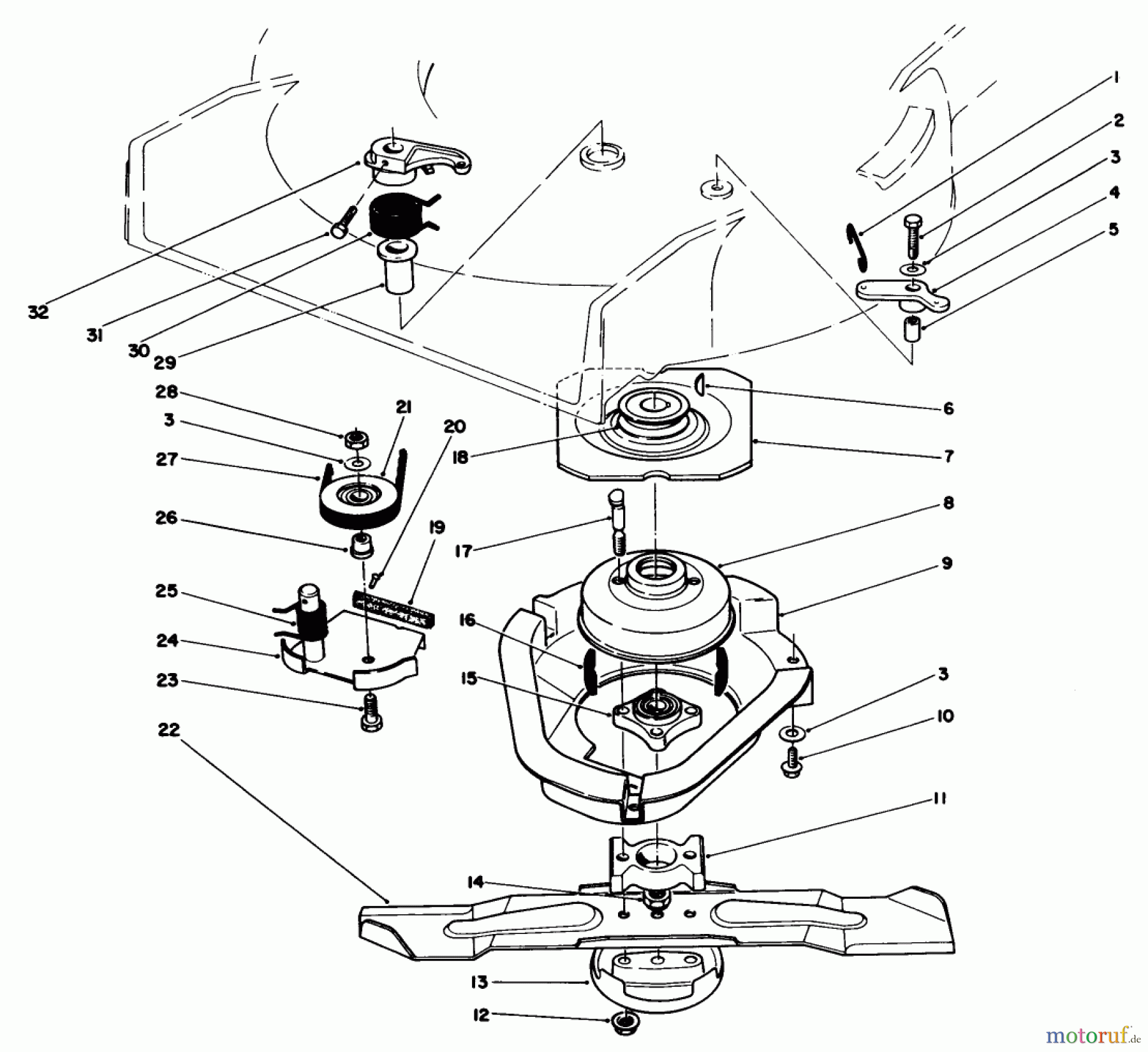  Toro Neu Mowers, Walk-Behind Seite 1 20622 - Toro Lawnmower, 1986 (6000001-6999999) BLADE BRAKE CLUTCH ASSEMBLY