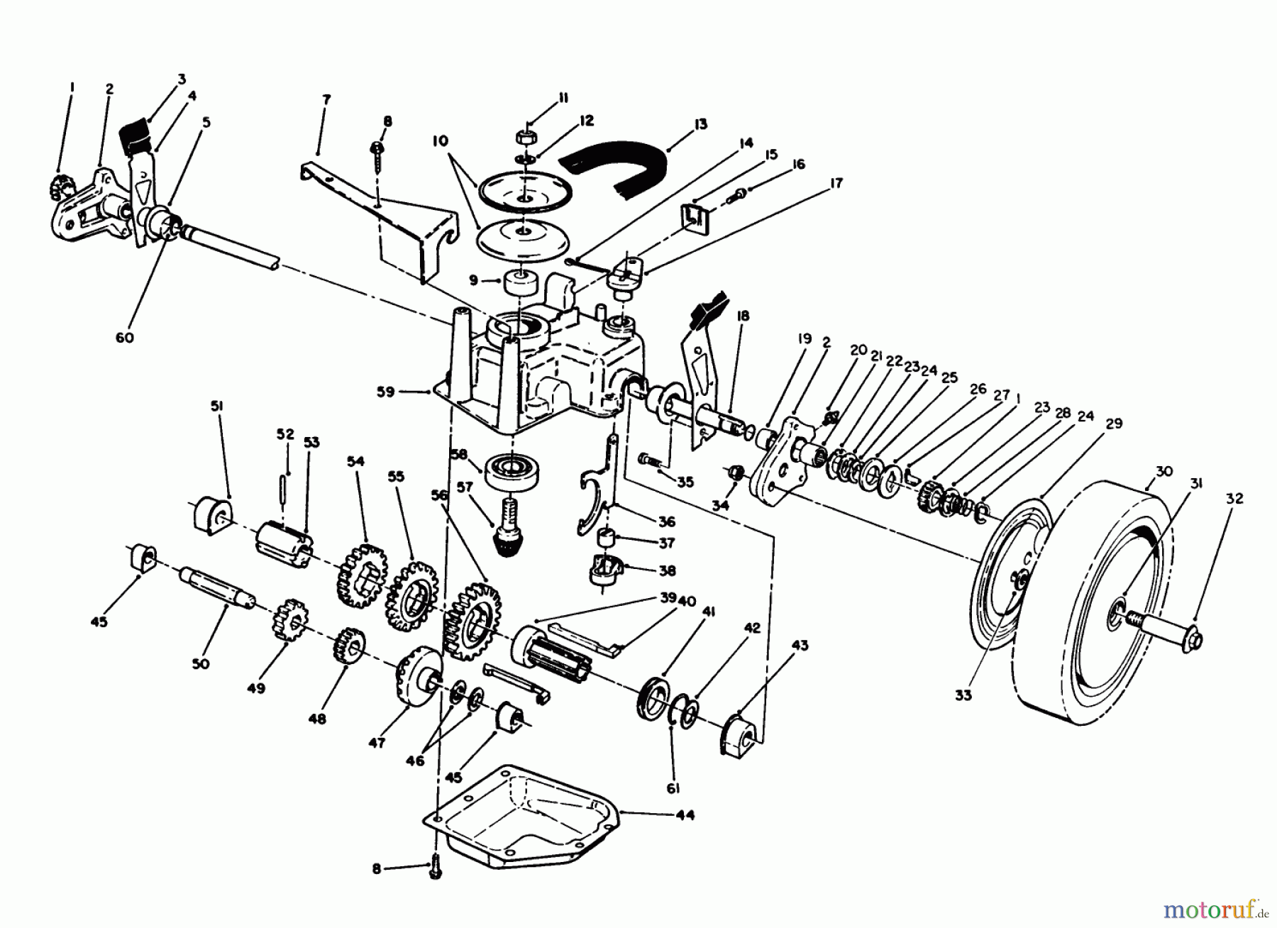  Toro Neu Mowers, Walk-Behind Seite 1 20622 - Toro Lawnmower, 1990 (0000001-0003101) GEAR CASE ASSEMBLY