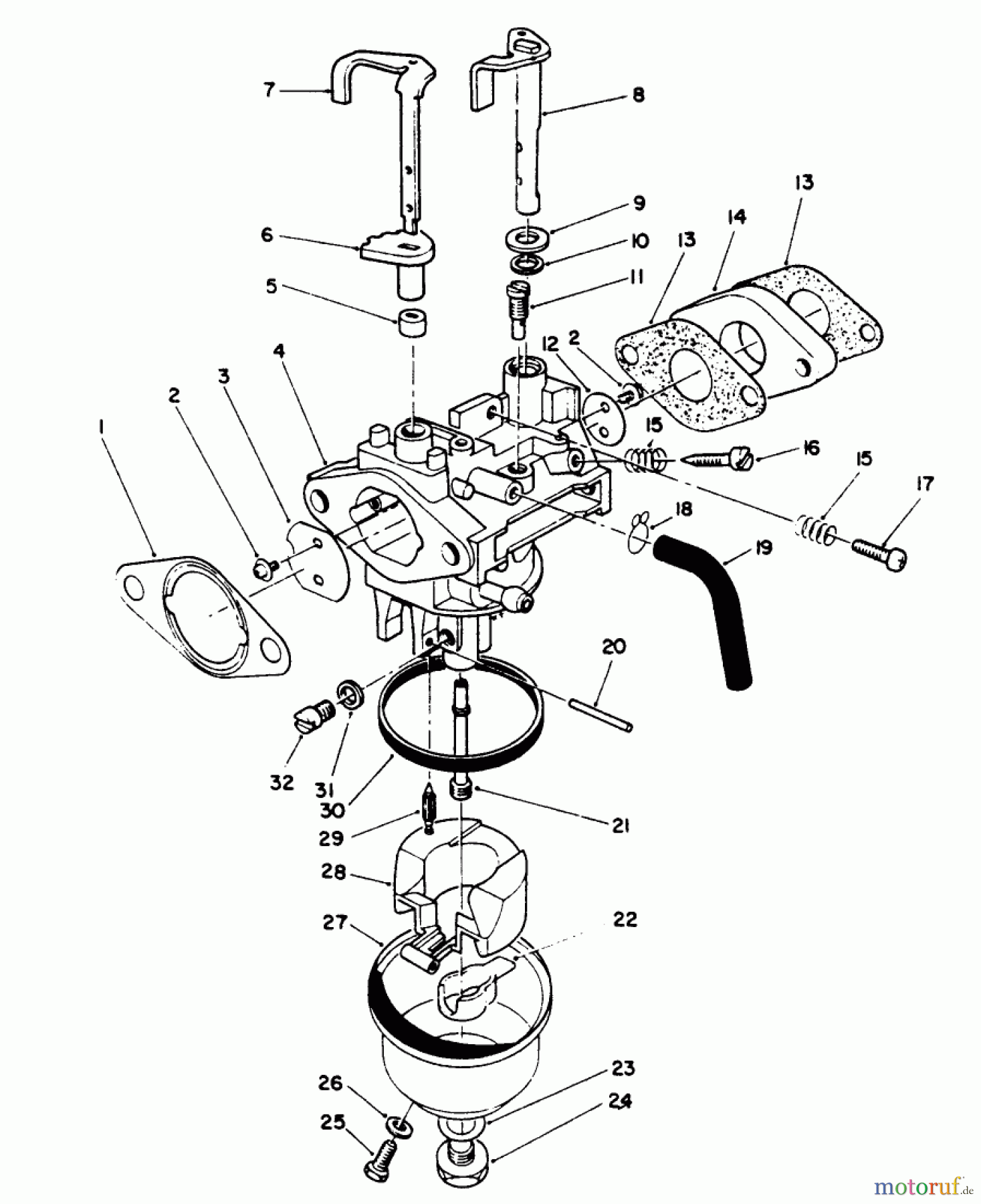  Toro Neu Mowers, Walk-Behind Seite 1 20622 - Toro Lawnmower, 1990 (0003102-0999999) CARBURETOR ASSEMBLY (MODEL NO. VMK9-2)