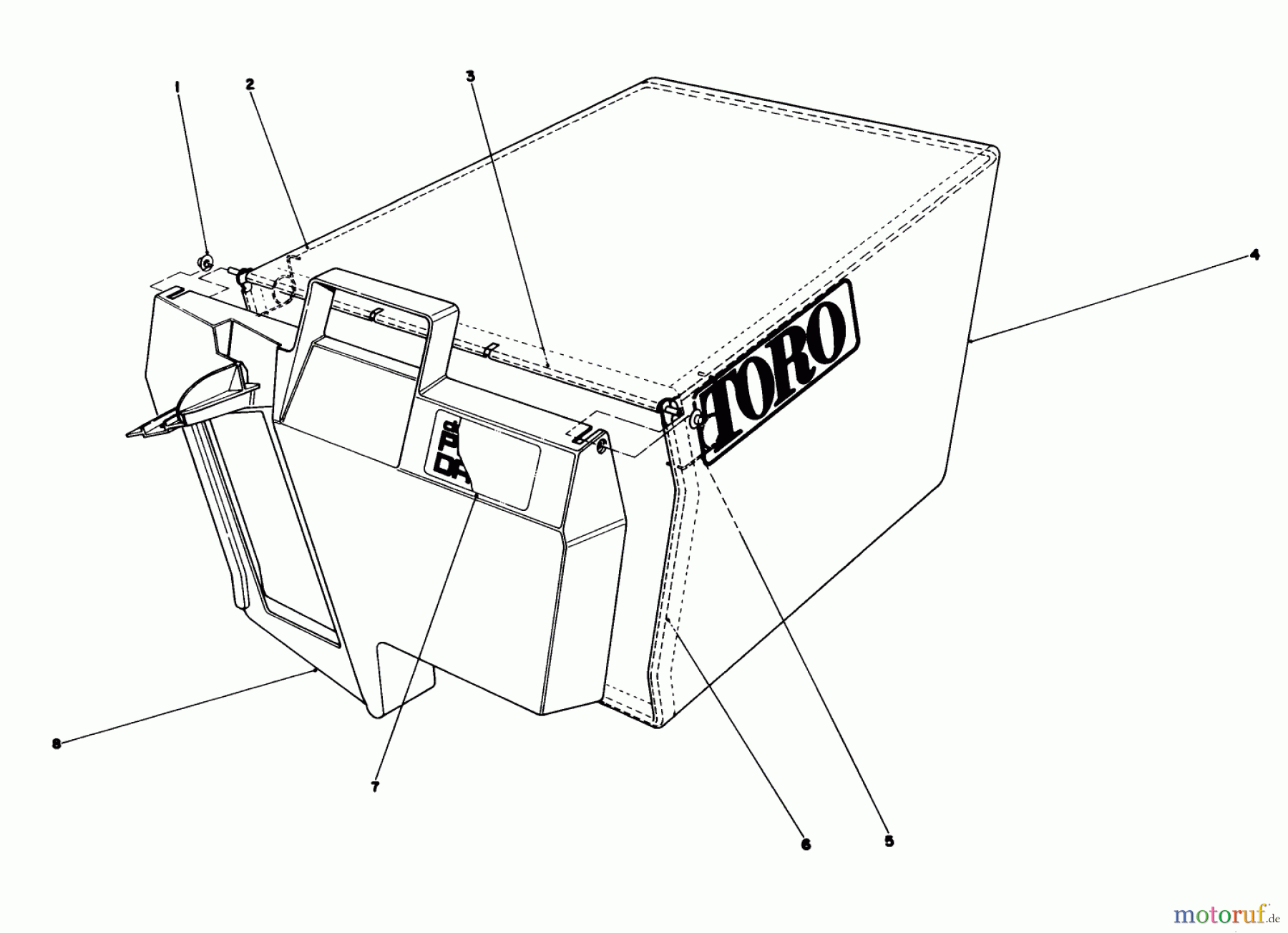  Toro Neu Mowers, Walk-Behind Seite 1 20624C - Toro Lawnmower, 1988 (8000001-8999999) GRASS BAG ASSEMBLY NO. 11-0189