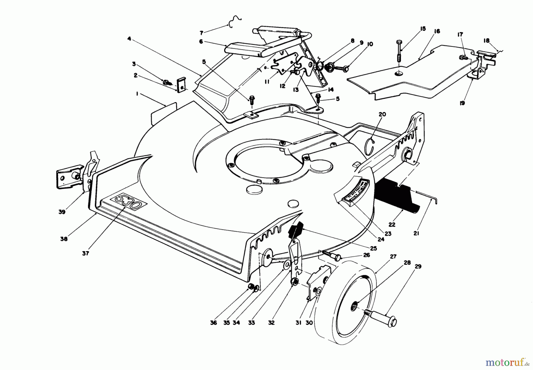  Toro Neu Mowers, Walk-Behind Seite 1 20626C - Toro Lawnmower, 1986 (6000001-6999999) HOUSING ASSEMBLY