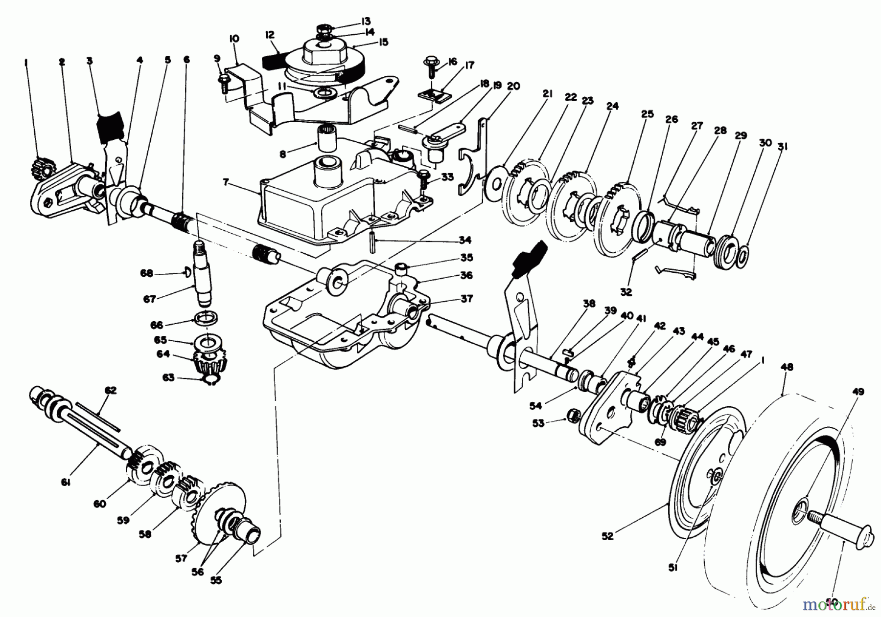  Toro Neu Mowers, Walk-Behind Seite 1 20626C - Toro Lawnmower, 1987 (7000001-7999999) GEAR CASE ASSEMBLY