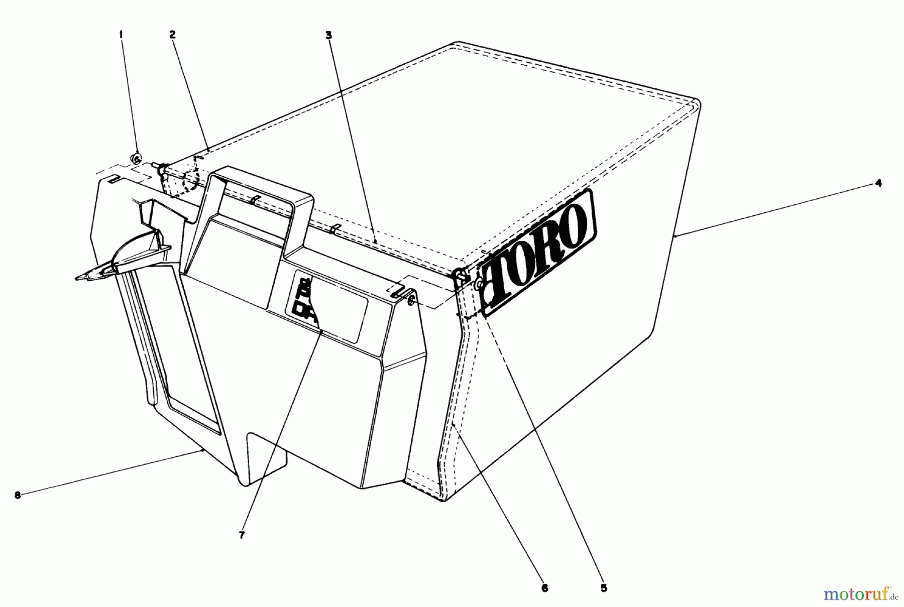  Toro Neu Mowers, Walk-Behind Seite 1 20628C - Toro Lawnmower, 1986 (6000001-6999999) GRASS BAG ASSEMBLY NO. 11-0189