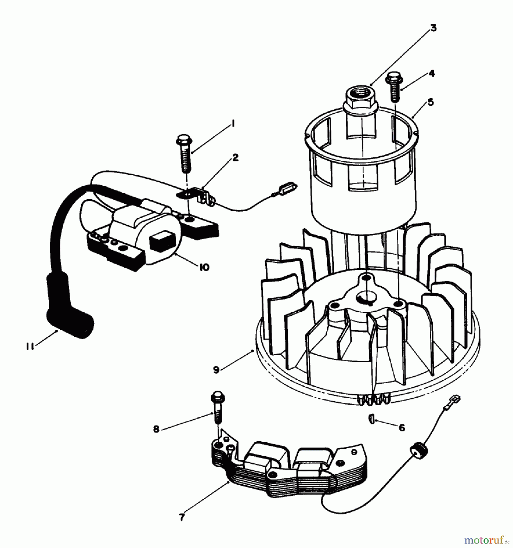  Toro Neu Mowers, Walk-Behind Seite 1 20628C - Toro Lawnmower, 1986 (6000001-6999999) MAGNETO & FLYWHEEL ASSEMBLY