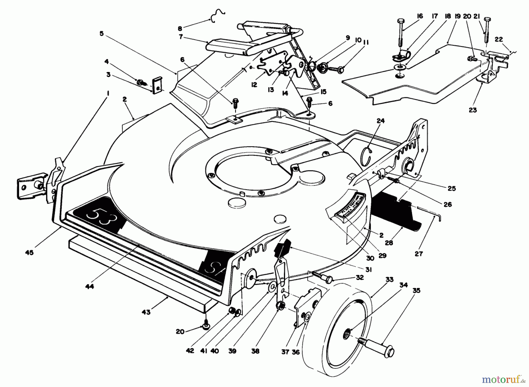  Toro Neu Mowers, Walk-Behind Seite 1 20628C - Toro Lawnmower, 1987 (7000001-7999999) HOUSING ASSEMBLY