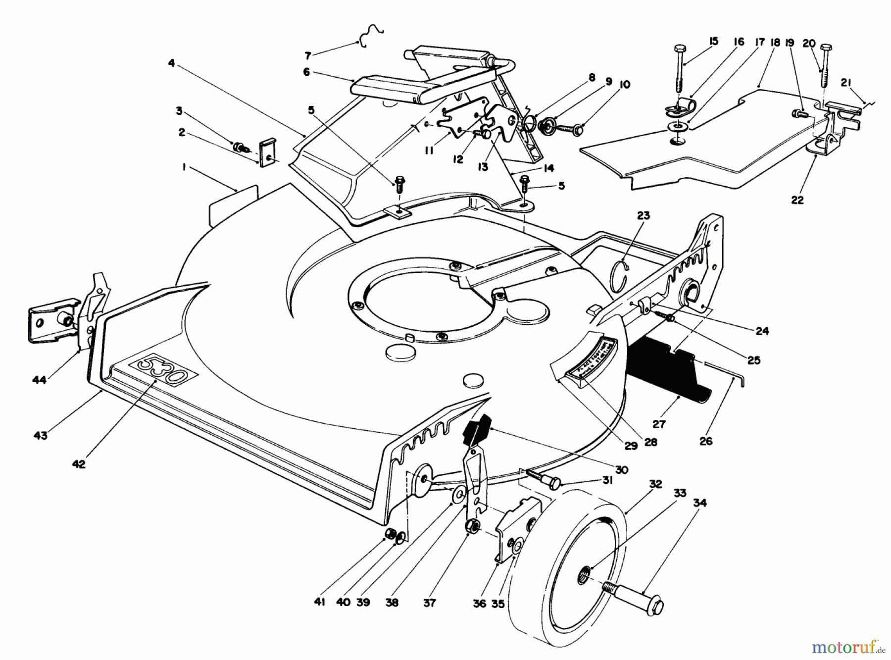  Toro Neu Mowers, Walk-Behind Seite 1 20629C - Toro Lawnmower, 1986 (6000001-6999999) HOUSING ASSEMBLY