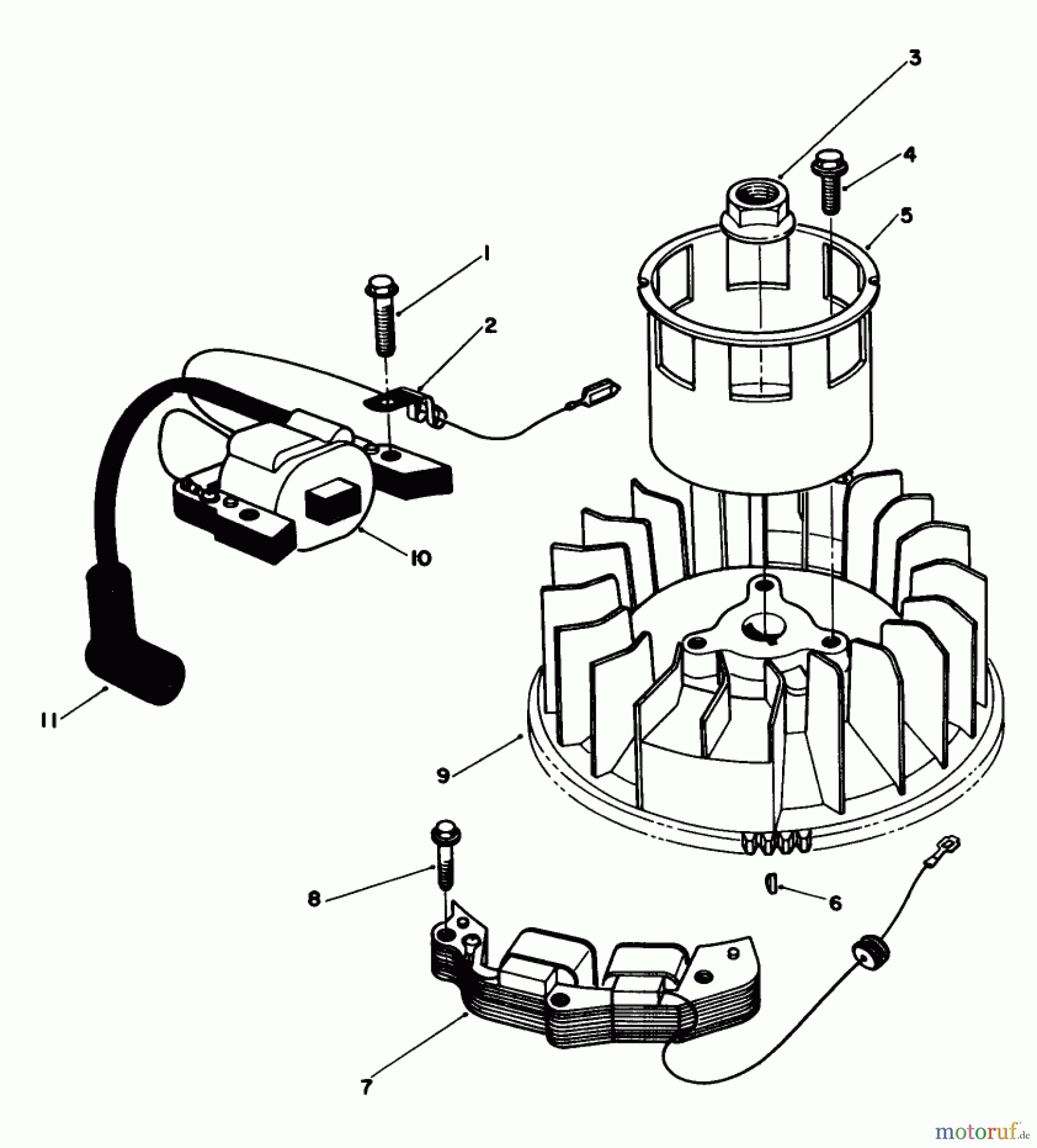  Toro Neu Mowers, Walk-Behind Seite 1 20629C - Toro Lawnmower, 1986 (6000001-6999999) MAGNETO & FLYWHEEL ASSEMBLY