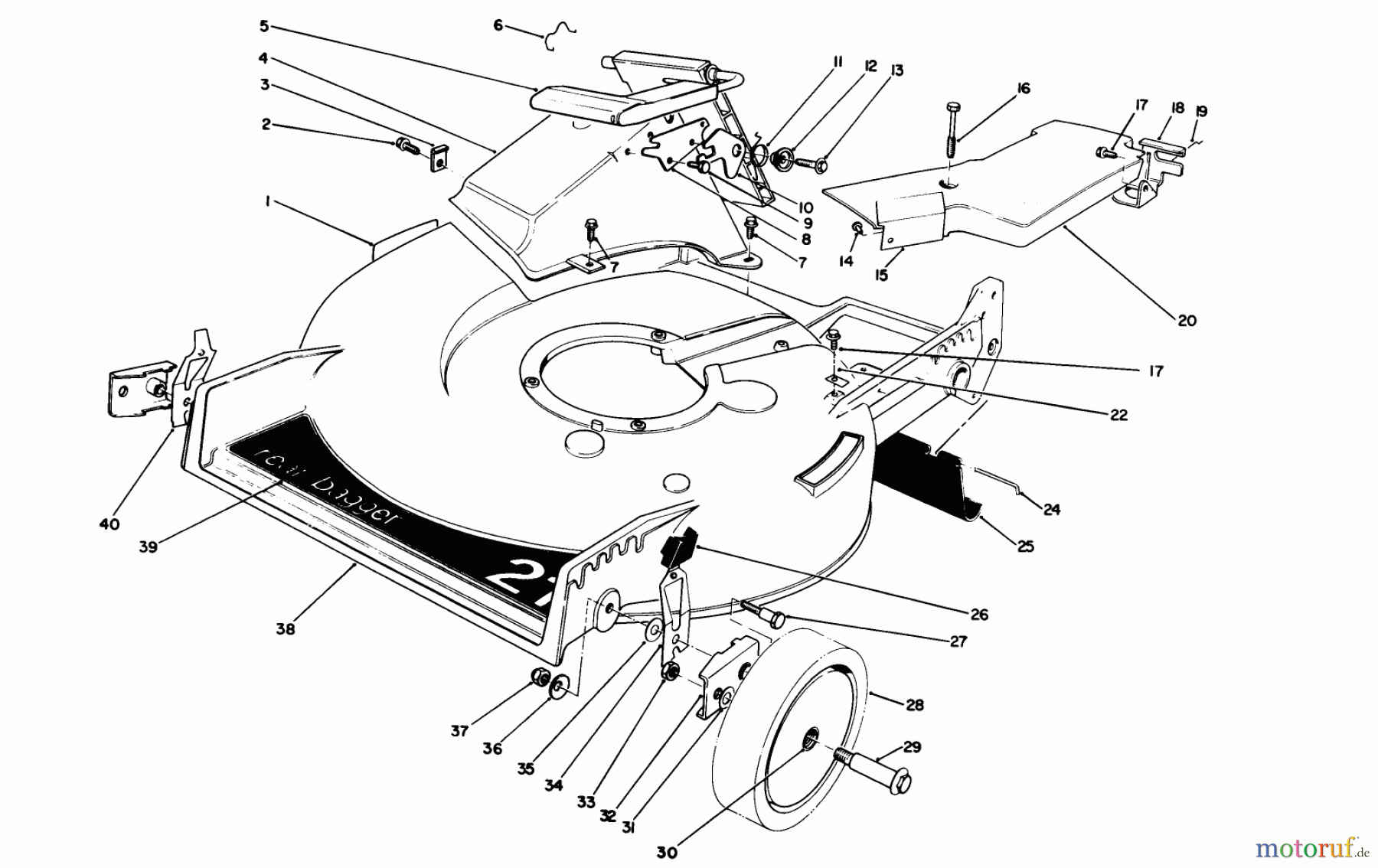  Toro Neu Mowers, Walk-Behind Seite 1 20631 - Toro Lawnmower, 1988 (8000001-8999999) HOUSING ASSEMBLY