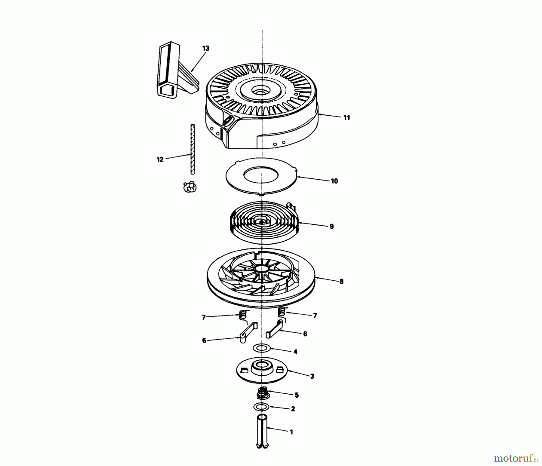  Toro Neu Mowers, Walk-Behind Seite 1 20631 - Toro Lawnmower, 1988 (8000001-8999999) REWIND STARTER NO. 590621