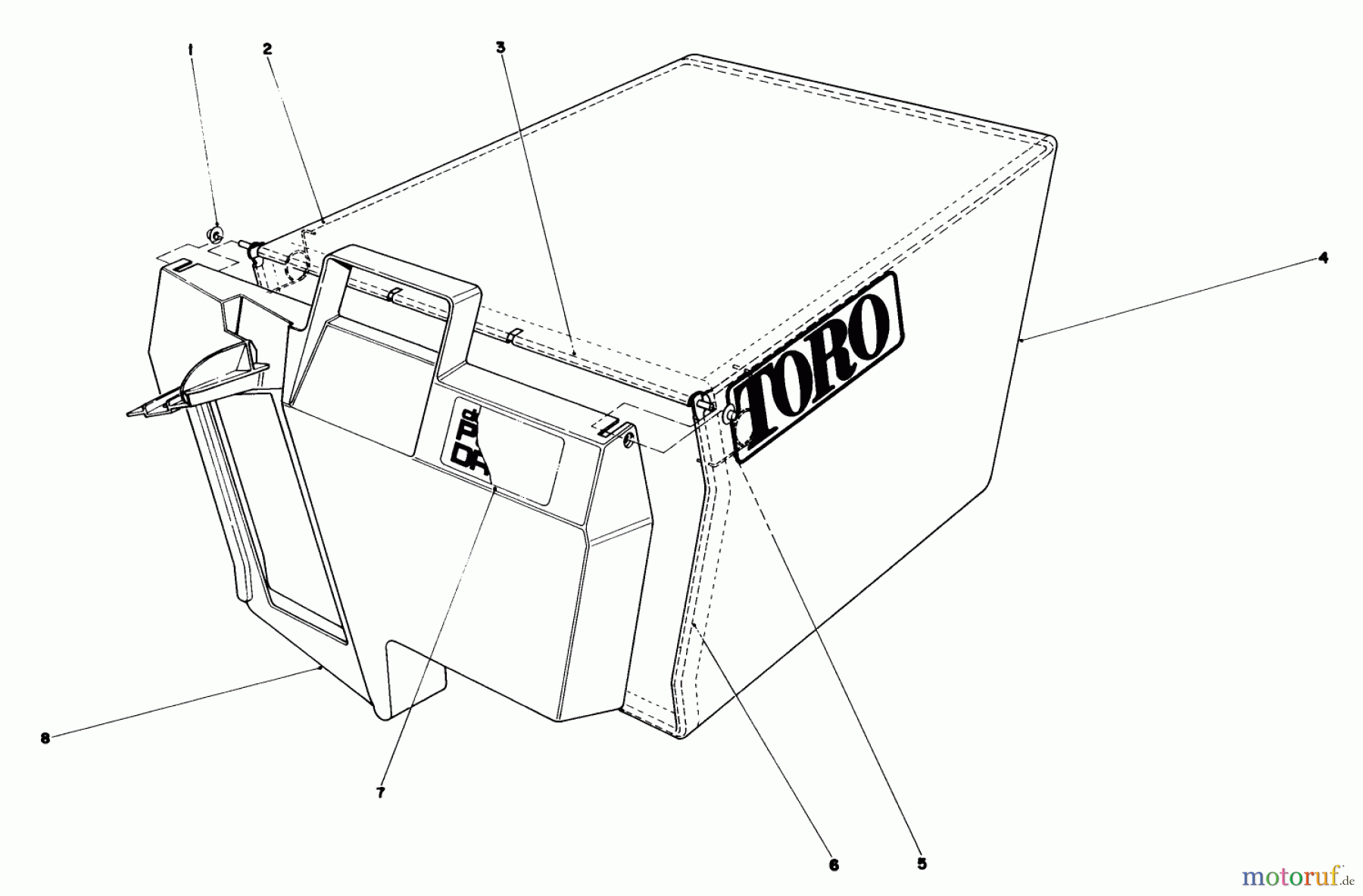  Toro Neu Mowers, Walk-Behind Seite 1 20671 - Toro Lawnmower, 1983 (3000001-3999999) GRASS BAG ASSEMBLY NO. 11-0189