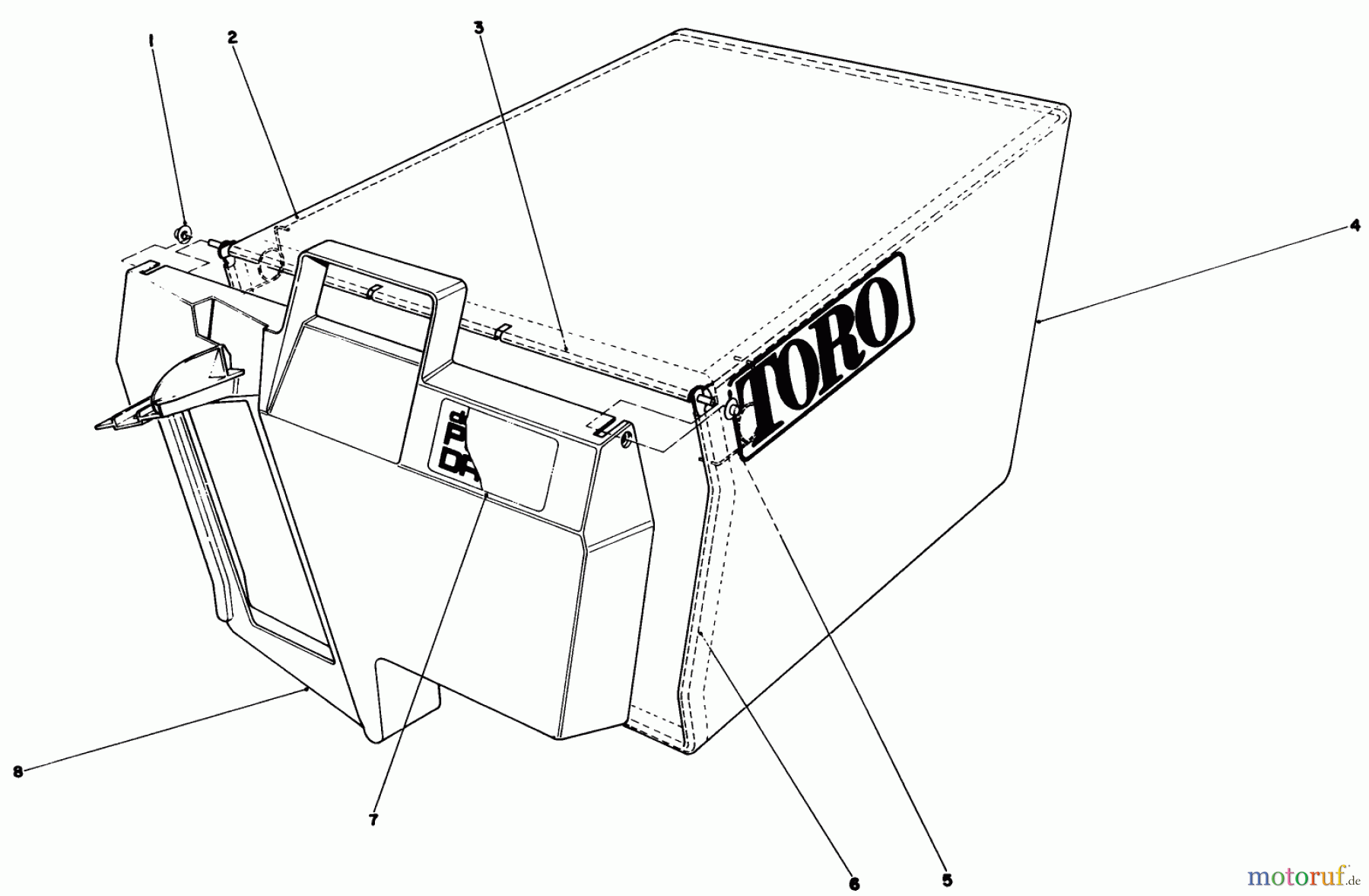  Toro Neu Mowers, Walk-Behind Seite 1 20677 - Toro Lawnmower, 1989 (9000001-9999999) GRASS BAG ASSEMBLY NO. 43-0018