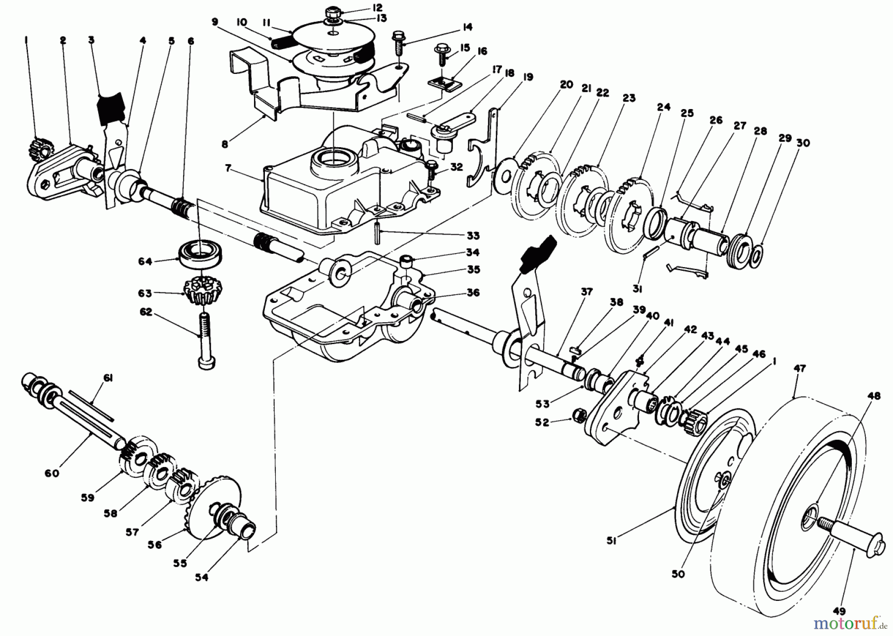  Toro Neu Mowers, Walk-Behind Seite 1 20672 - Toro Lawnmower, 1985 (5000001-5999999) GEAR CASE ASSEMBLY