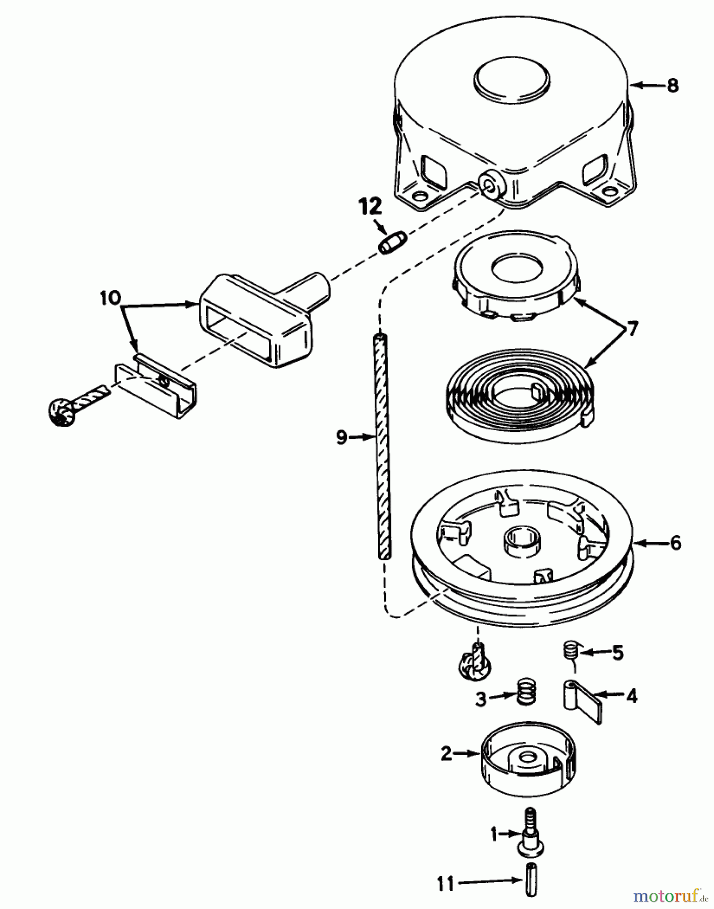  Toro Neu Mowers, Walk-Behind Seite 1 20675 - Toro Lawnmower, 1984 (4000001-4999999) REWIND STARTER NO. 590420A