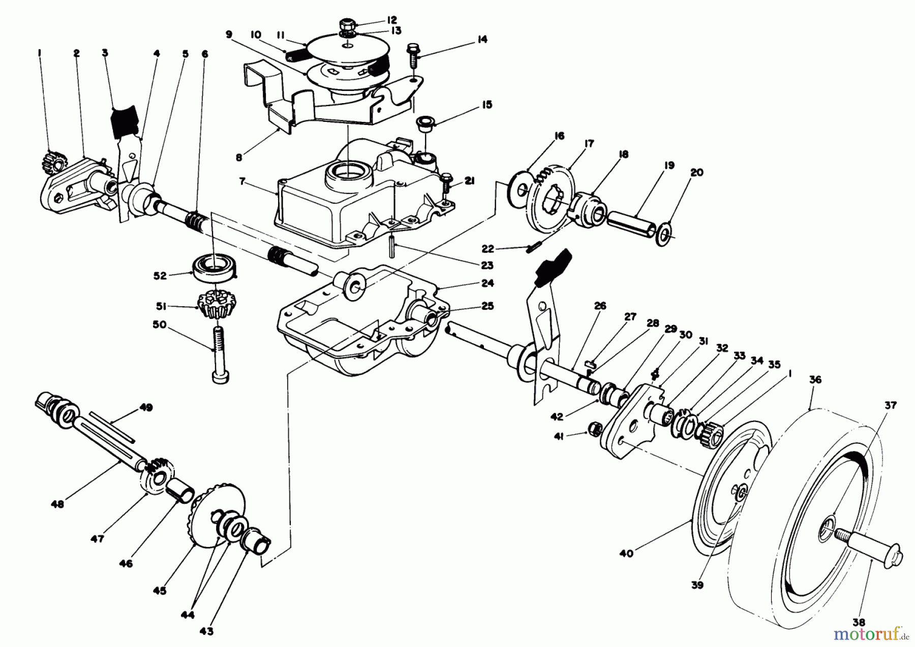  Toro Neu Mowers, Walk-Behind Seite 1 20675 - Toro Lawnmower, 1985 (5000001-5999999) GEAR CASE ASSEMBLY