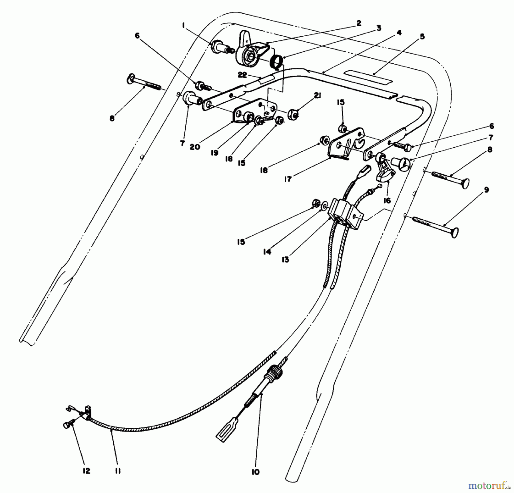  Toro Neu Mowers, Walk-Behind Seite 1 20675 - Toro Lawnmower, 1986 (6000001-6999999) TRACTION CONTROL ASSEMBLY