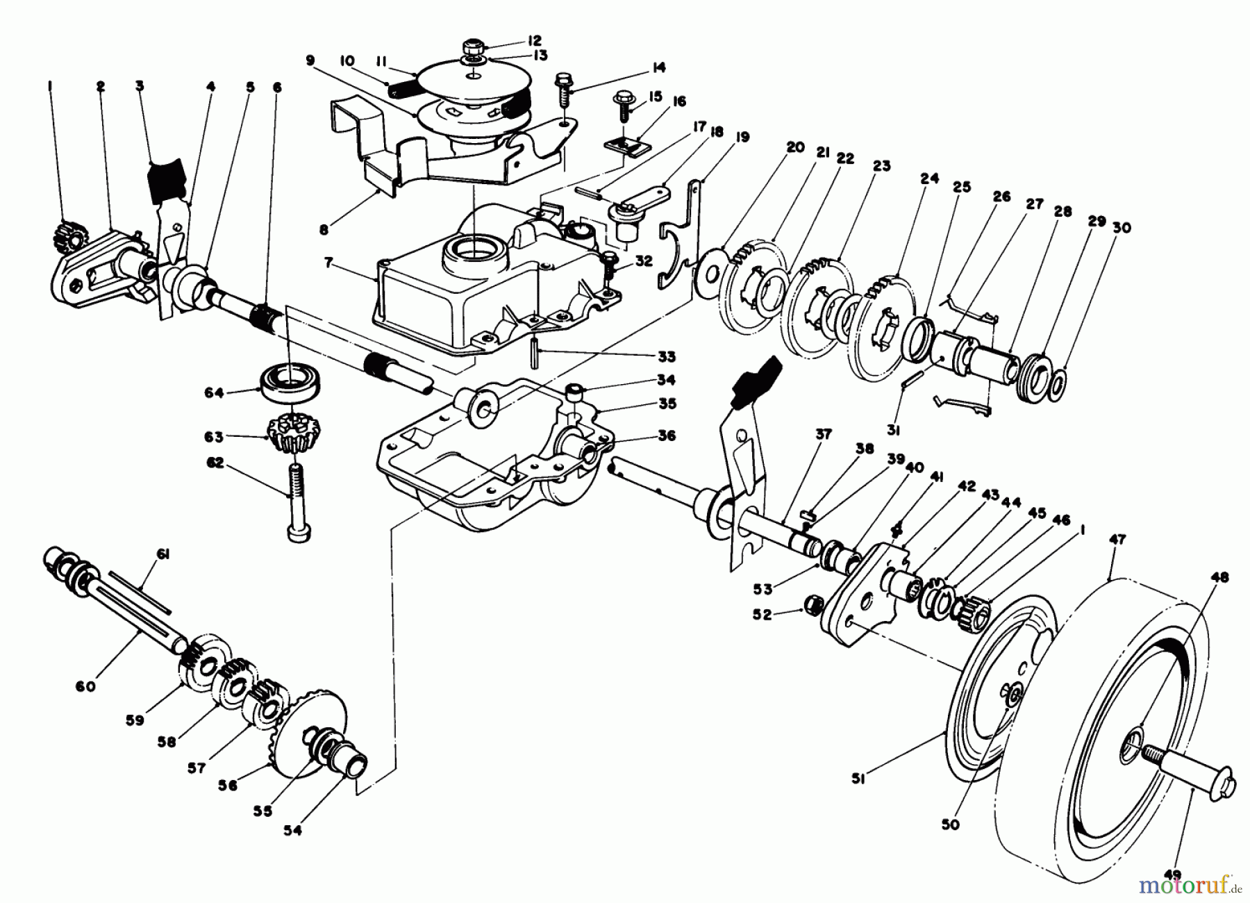  Toro Neu Mowers, Walk-Behind Seite 1 20676 - Toro Lawnmower, 1985 (5000001-5999999) GEAR CASE ASSEMBLY