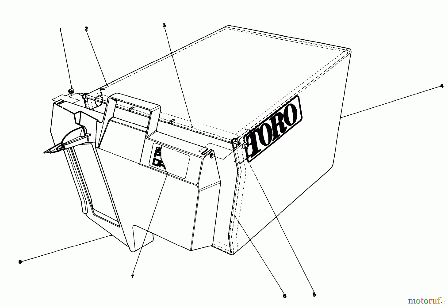  Toro Neu Mowers, Walk-Behind Seite 1 20676 - Toro Lawnmower, 1985 (5000001-5999999) GRASS BAG ASSEMBLY NO. 11-0189