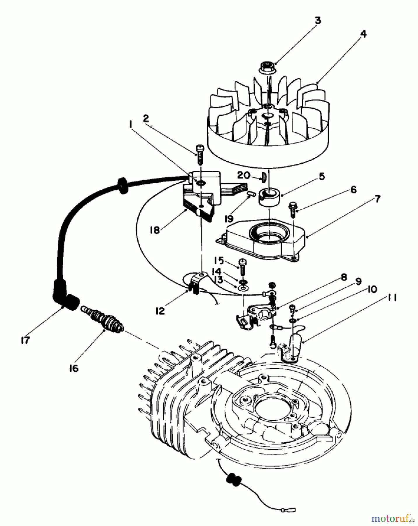  Toro Neu Mowers, Walk-Behind Seite 1 20680 - Toro Lawnmower, 1983 (3000001-3999999) FLYWHEEL & MAGNETO ASSEMBLY