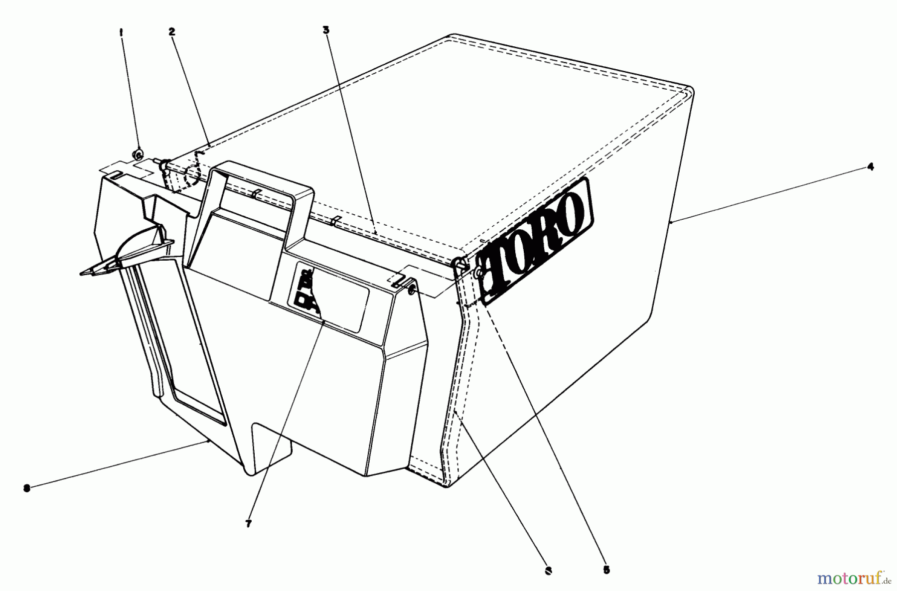  Toro Neu Mowers, Walk-Behind Seite 1 20680 - Toro Lawnmower, 1984 (4000001-4999999) GRASS BAG ASSEMBLY NO. 11-0189