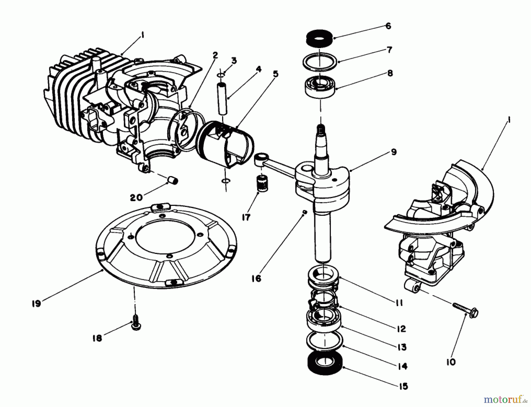  Toro Neu Mowers, Walk-Behind Seite 1 20680 - Toro Lawnmower, 1985 (5000001-5999999) CRANKSHAFT ASSEMBLY