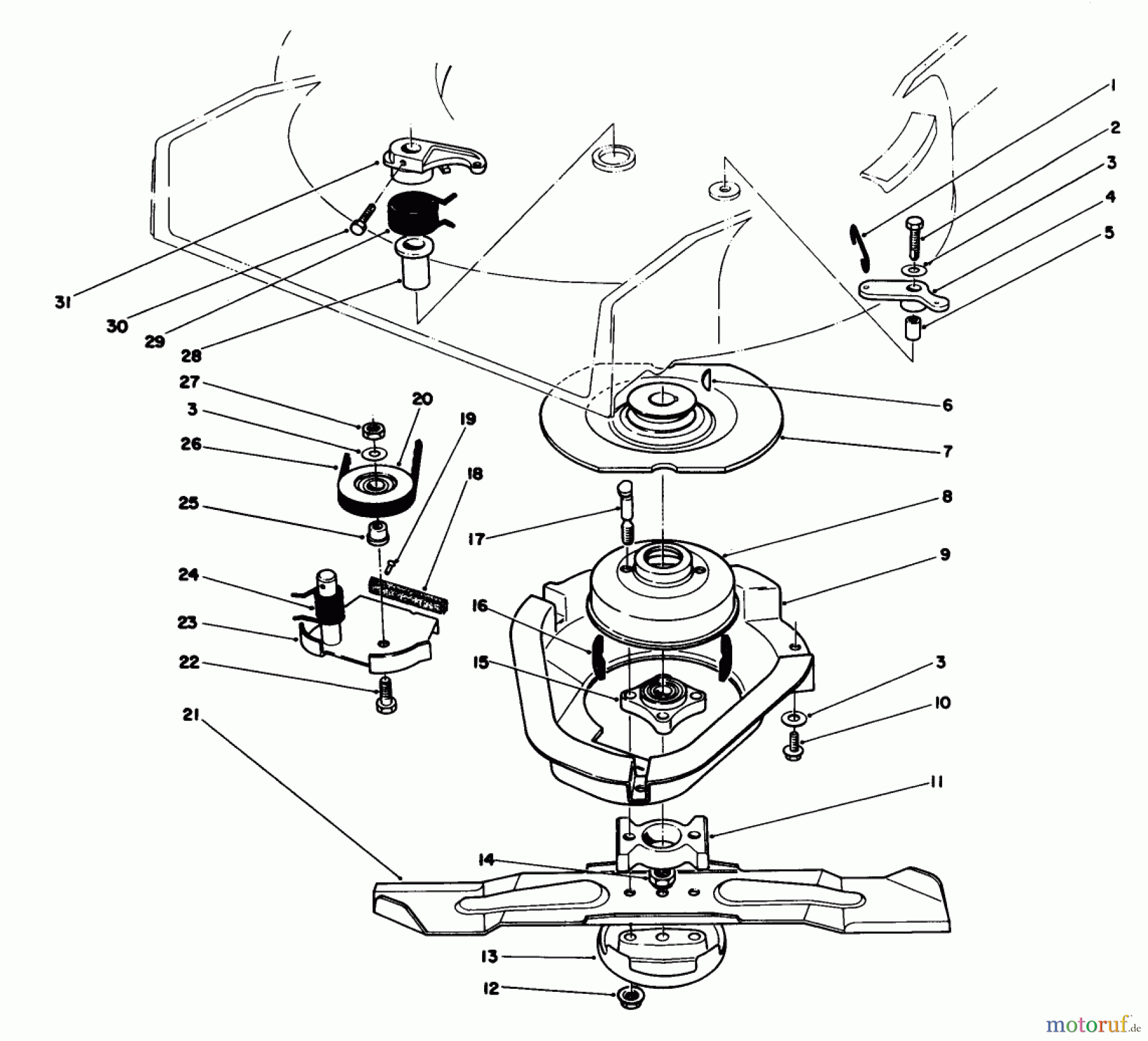  Toro Neu Mowers, Walk-Behind Seite 1 20684 - Toro Lawnmower, 1985 (5000001-5999999) BLADE BRAKE CLUTCH ASSEMBLY