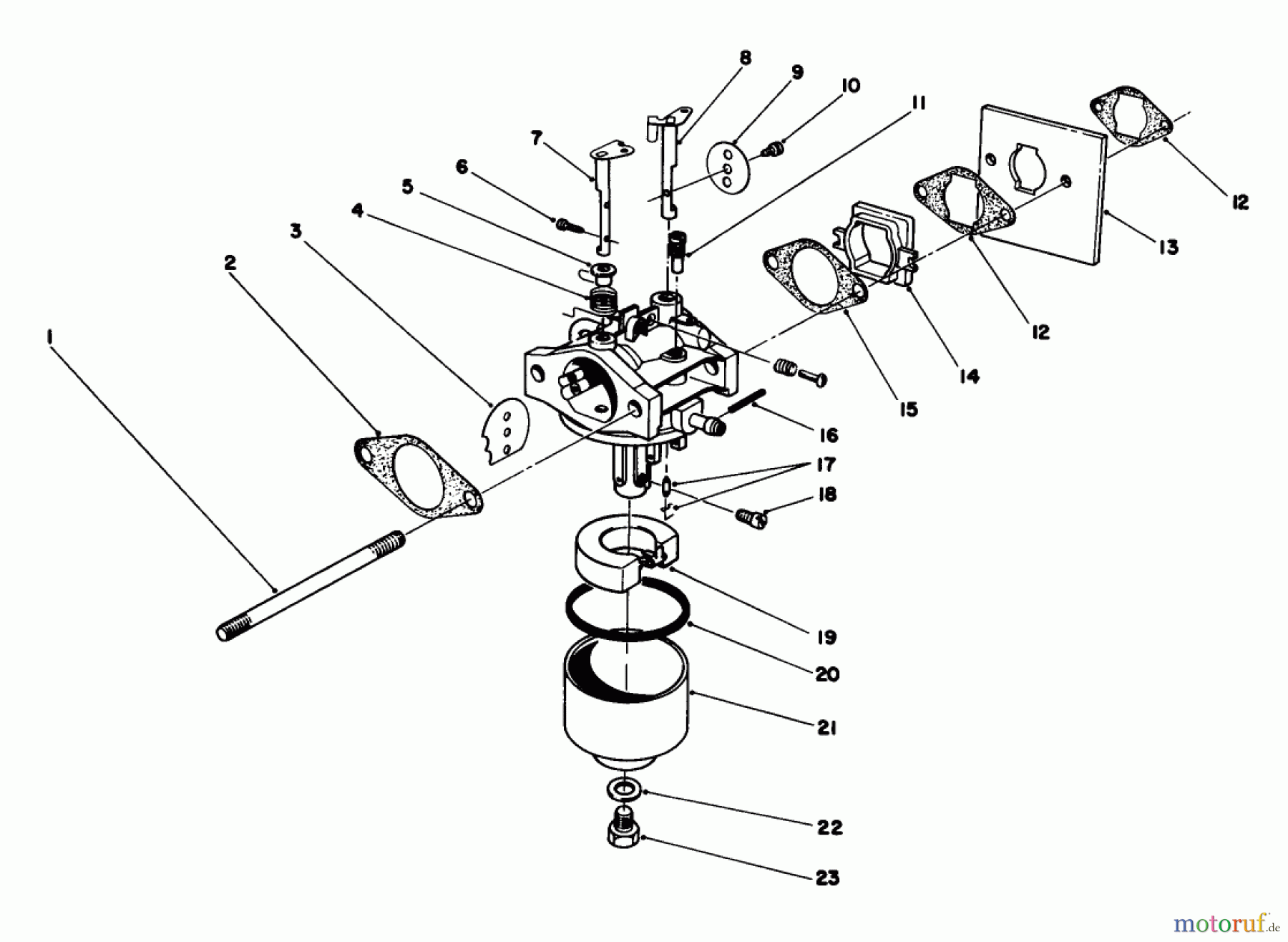  Toro Neu Mowers, Walk-Behind Seite 1 20684 - Toro Lawnmower, 1985 (5000001-5999999) CARBURETOR ASSEMBLY