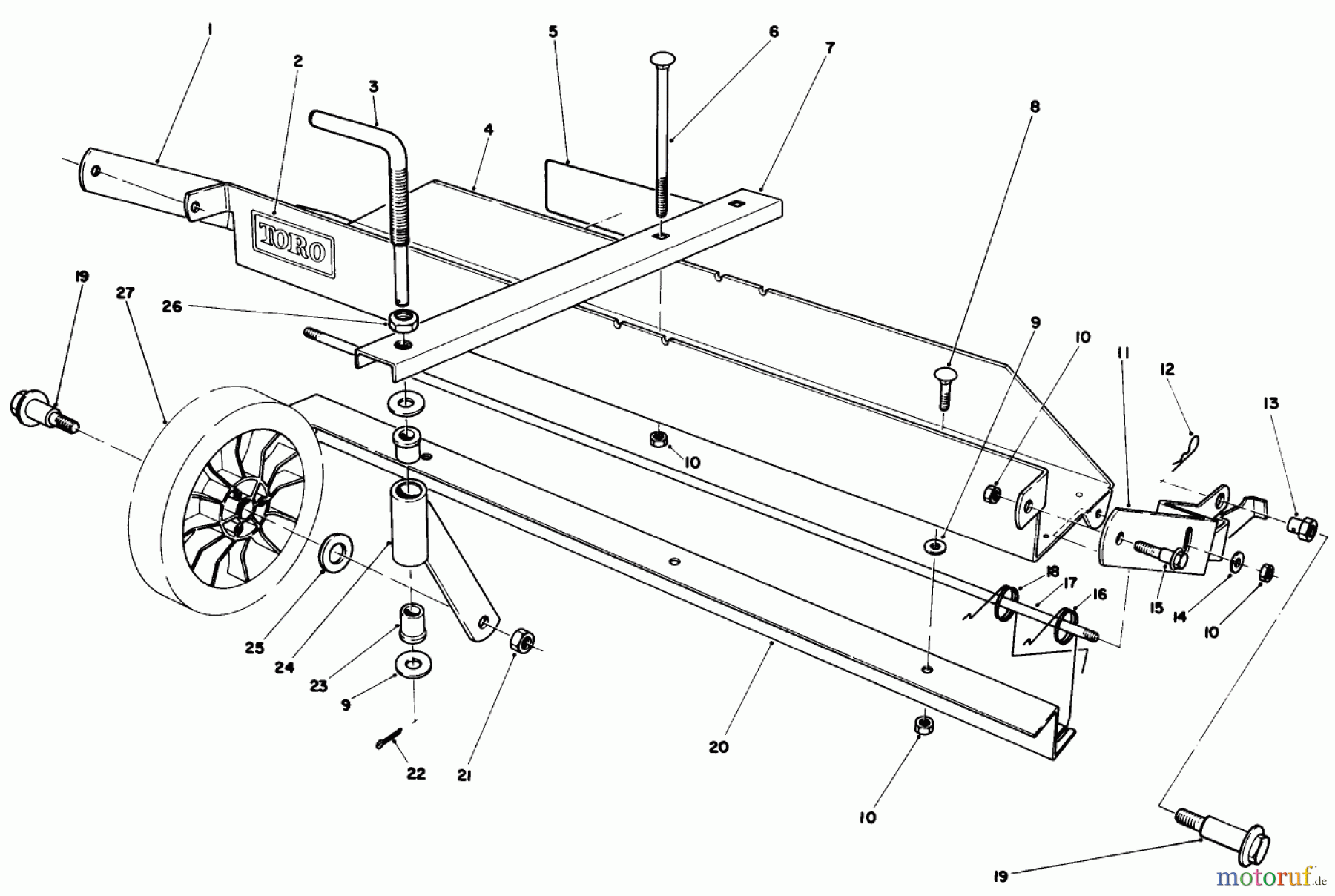  Toro Neu Mowers, Walk-Behind Seite 1 20684 - Toro Lawnmower, 1987 (7000001-7999999) DETHATCHER KIT MODEL NO. 59126 (OPTIONAL)