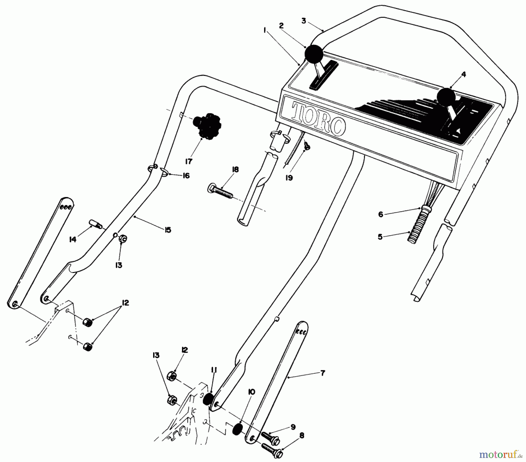  Toro Neu Mowers, Walk-Behind Seite 1 20684 - Toro Lawnmower, 1987 (7000001-7999999) HANDLE ASSEMBLY