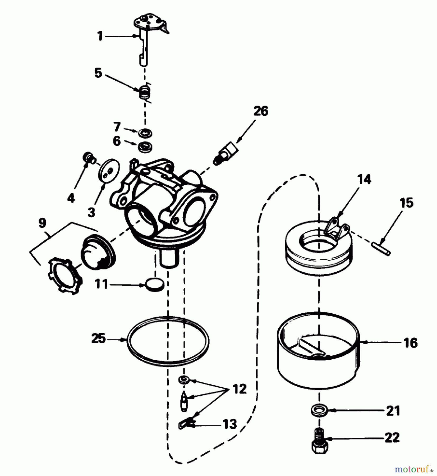  Toro Neu Mowers, Walk-Behind Seite 1 20692 - Toro Lawnmower, 1987 (7000001-7999999) CARBURETOR NO. 632098