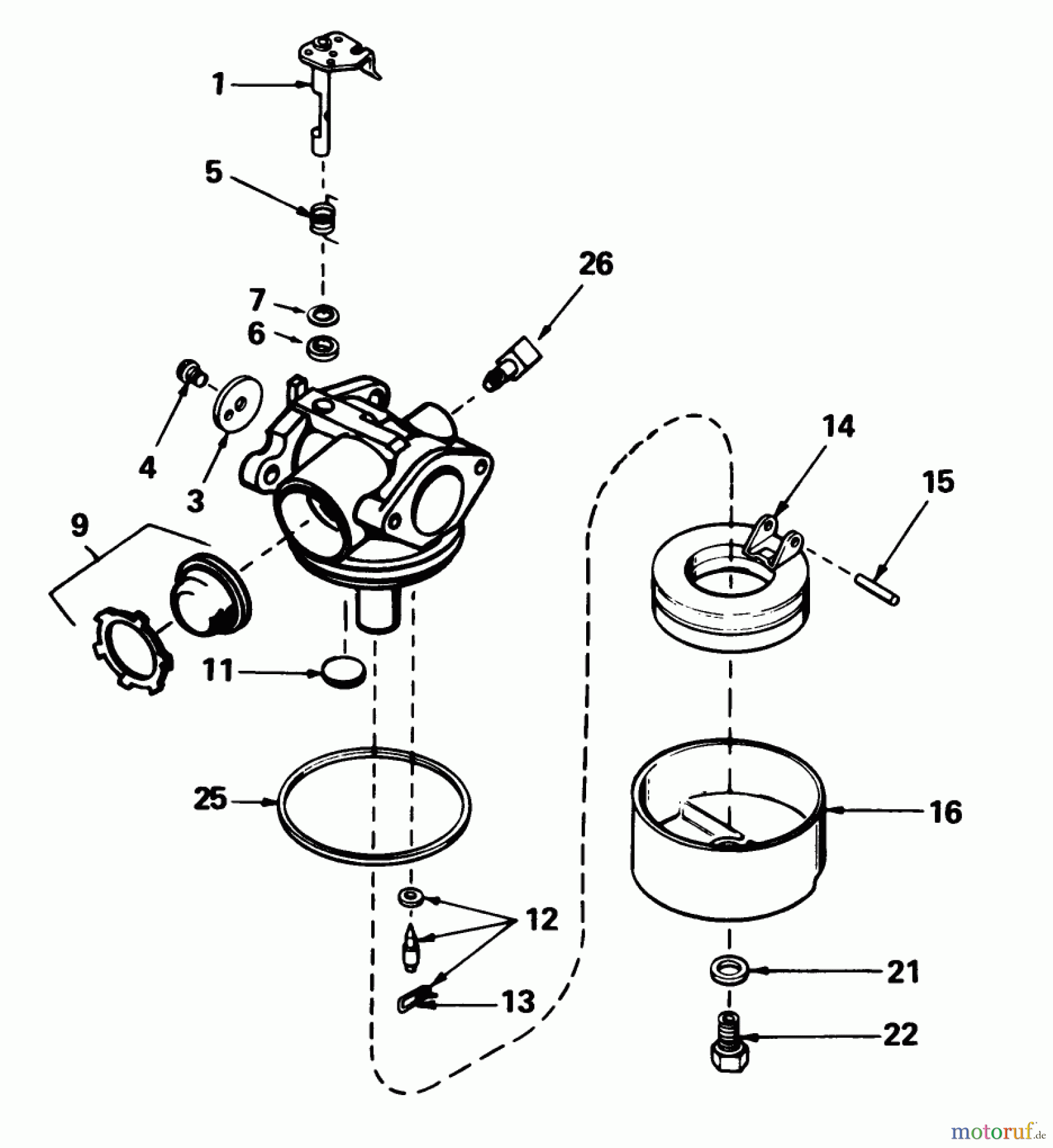  Toro Neu Mowers, Walk-Behind Seite 1 20692 - Toro Lawnmower, 1988 (8000001-8999999) CARBURETOR NO. 632098