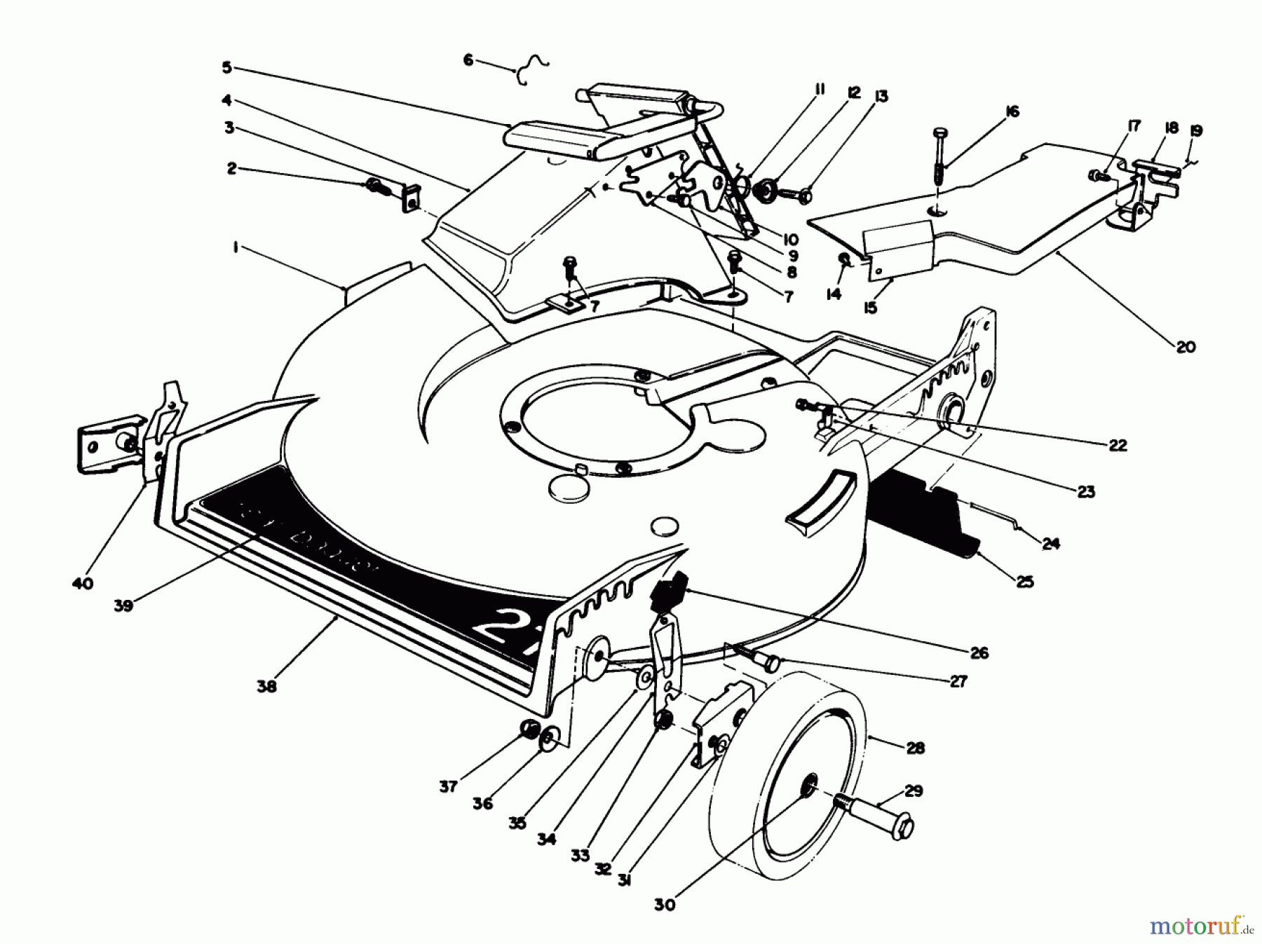  Toro Neu Mowers, Walk-Behind Seite 1 20692 - Toro Lawnmower, 1989 (9000001-9999999) HOUSING ASSEMBLY