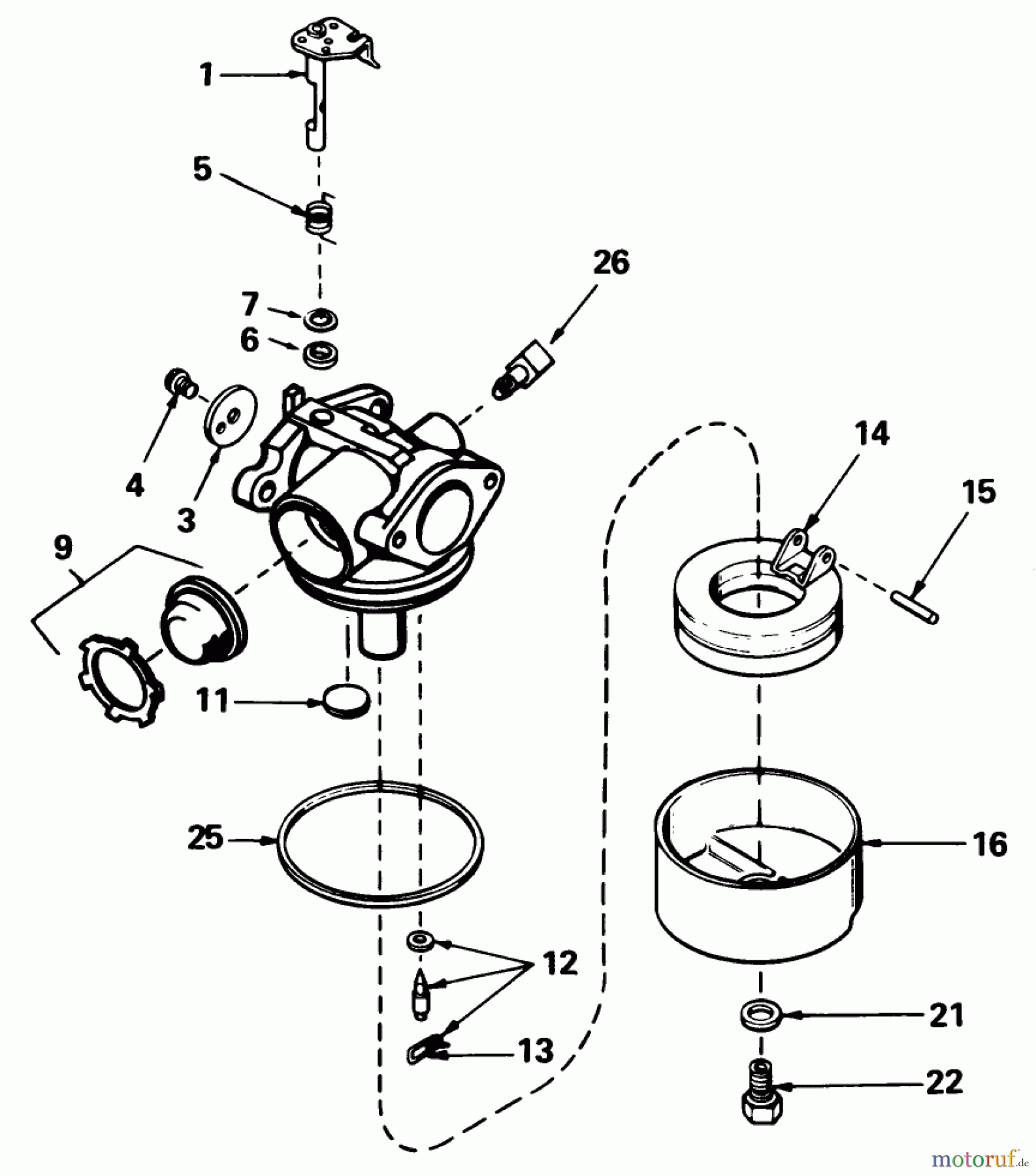  Toro Neu Mowers, Walk-Behind Seite 1 20692C - Toro Lawnmower, 1988 (8000001-8999999) CARBURETOR NO. 632098