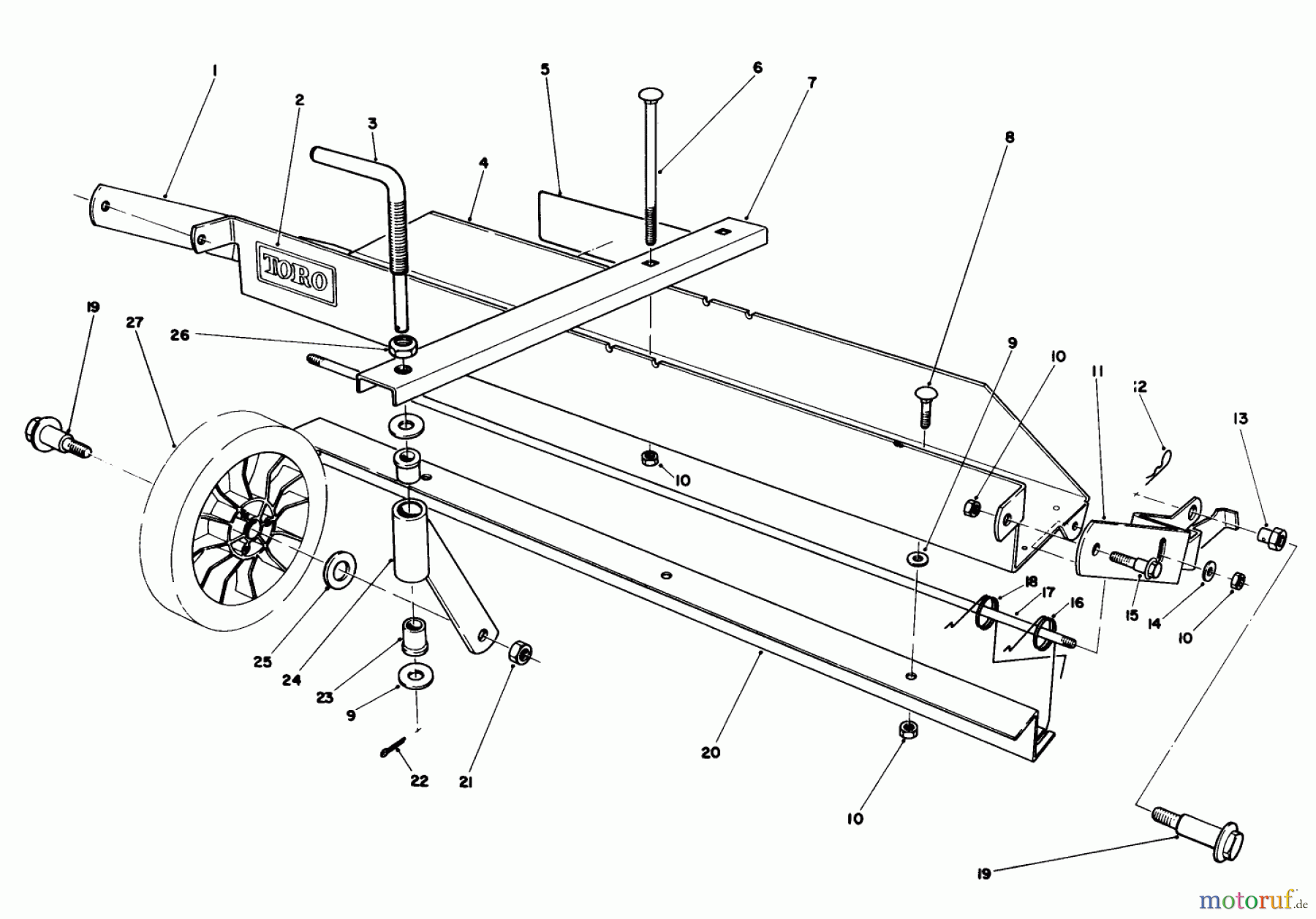  Toro Neu Mowers, Walk-Behind Seite 1 20695 - Toro Lawnmower, 1987 (7000001-7999999) DETHATCHER KIT MODEL NO. 59126 (OPTIONAL)