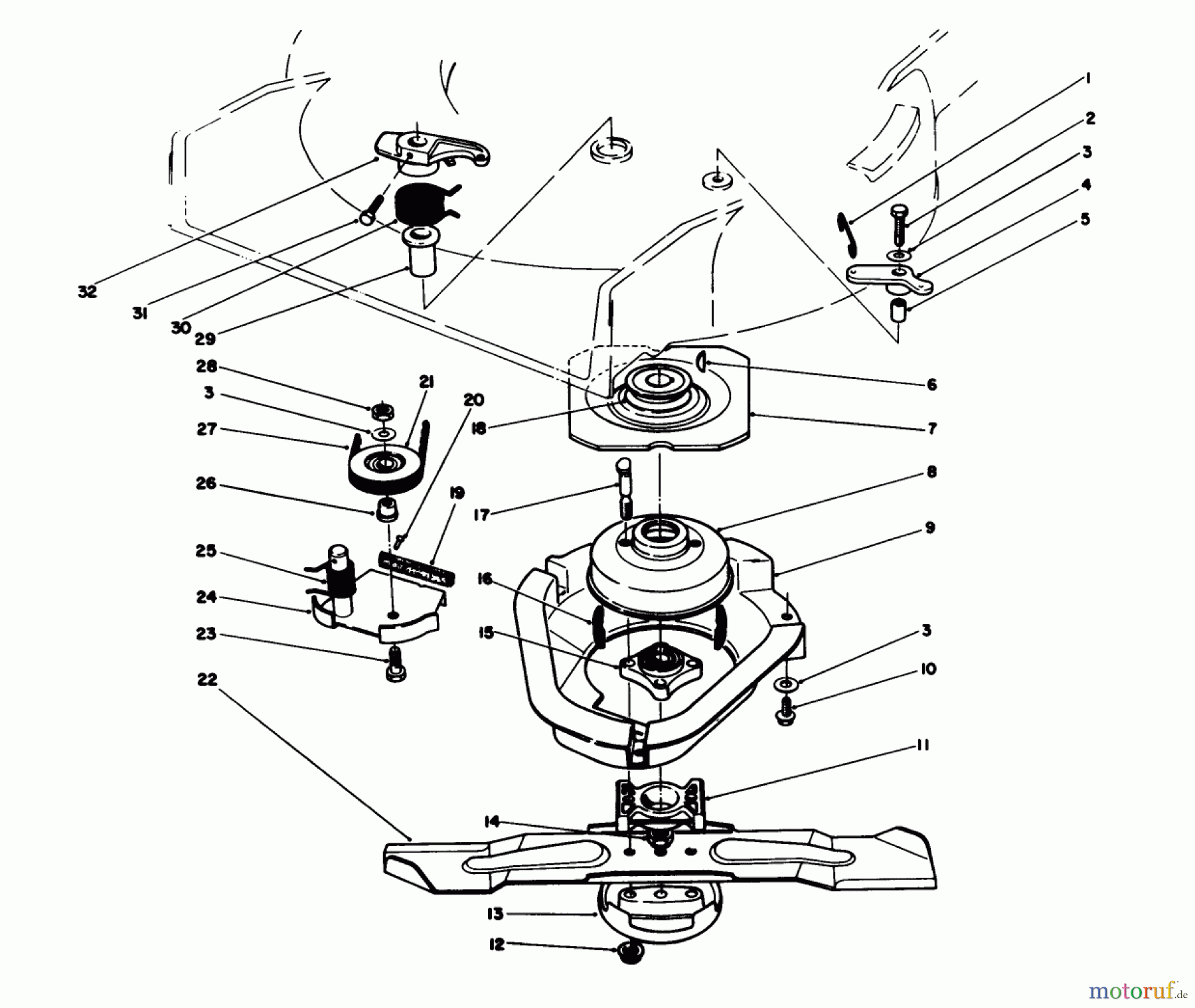  Toro Neu Mowers, Walk-Behind Seite 1 20695 - Toro Lawnmower, 1988 (8000001-8999999) BLADE BRAKE CLUTCH ASSEMBLY