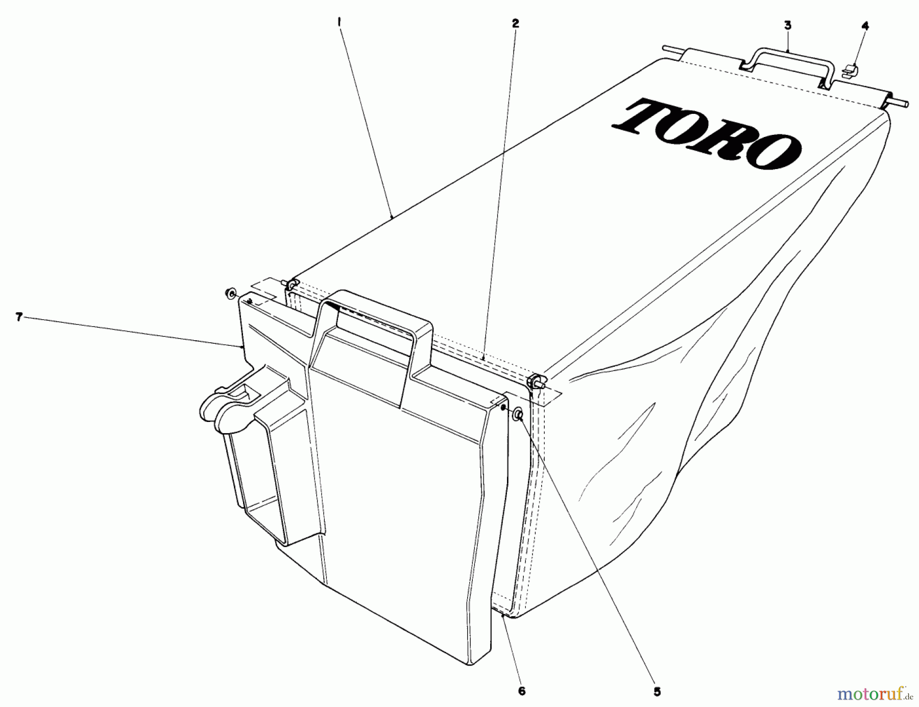  Toro Neu Mowers, Walk-Behind Seite 1 20698 - Toro Lawnmower, 1980 (0000001-0999999) GRASS BAG ASSEMBLY