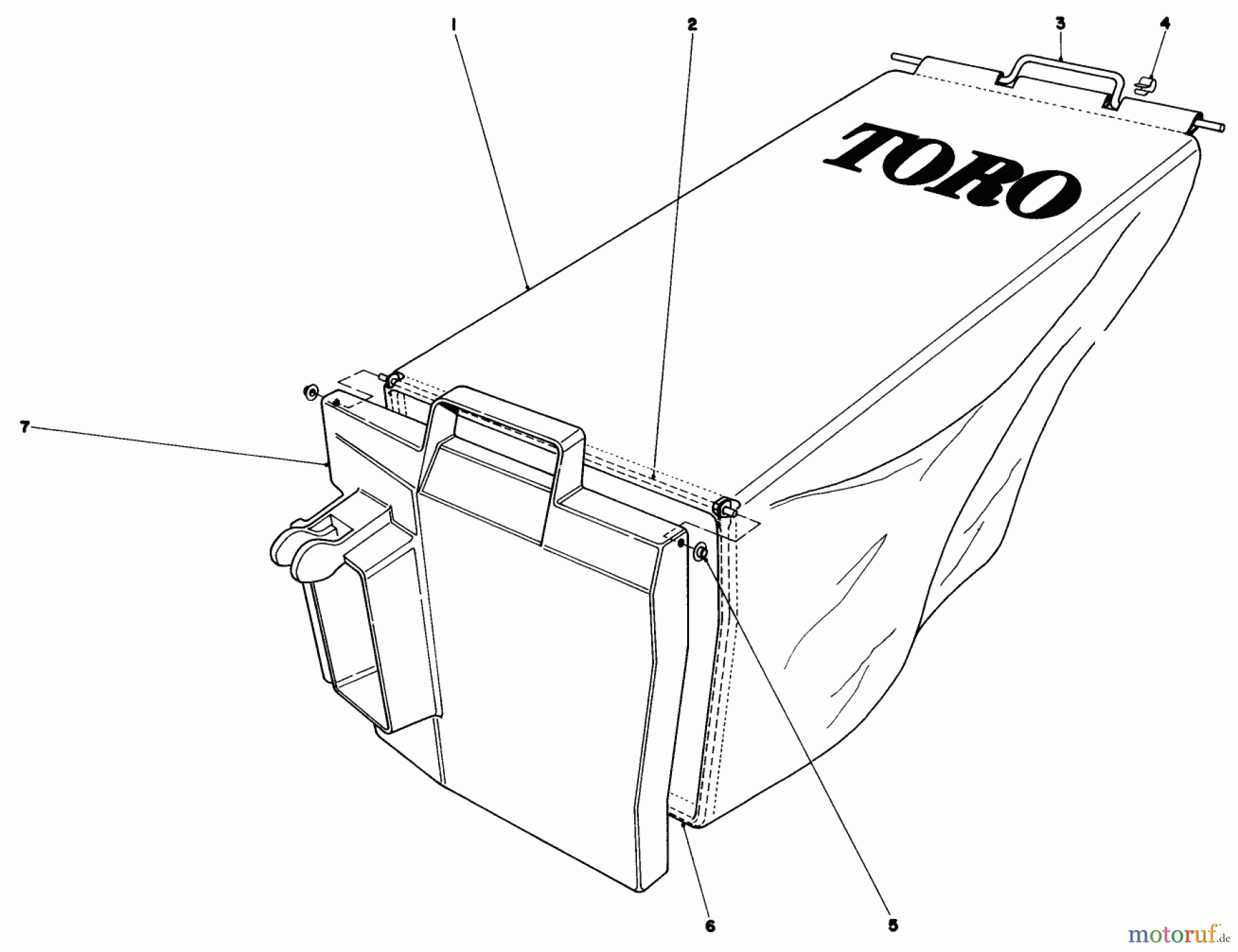  Toro Neu Mowers, Walk-Behind Seite 1 20698 - Toro Lawnmower, 1981 (1000001-1999999) GRASS BAG ASSEMBLY