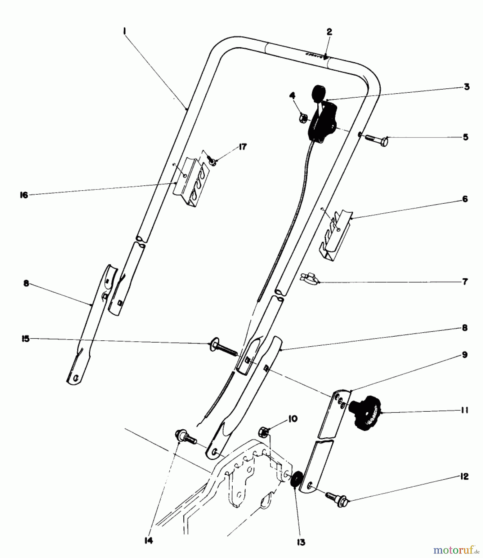  Toro Neu Mowers, Walk-Behind Seite 1 20698 - Toro Lawnmower, 1982 (2000001-2999999) HANDLE ASSEMBLY