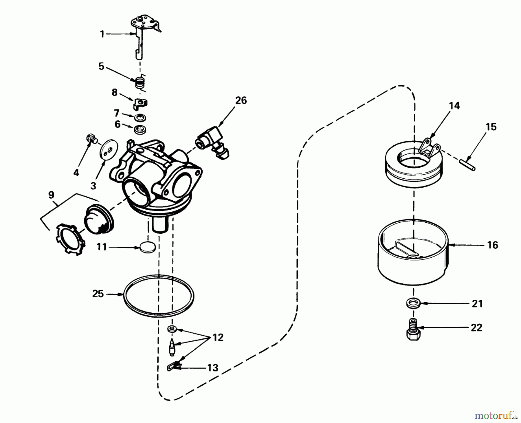  Toro Neu Mowers, Walk-Behind Seite 1 20715 - Toro Lawnmower, 1979 (9000001-9999999) CARBURETOR NO. 632050